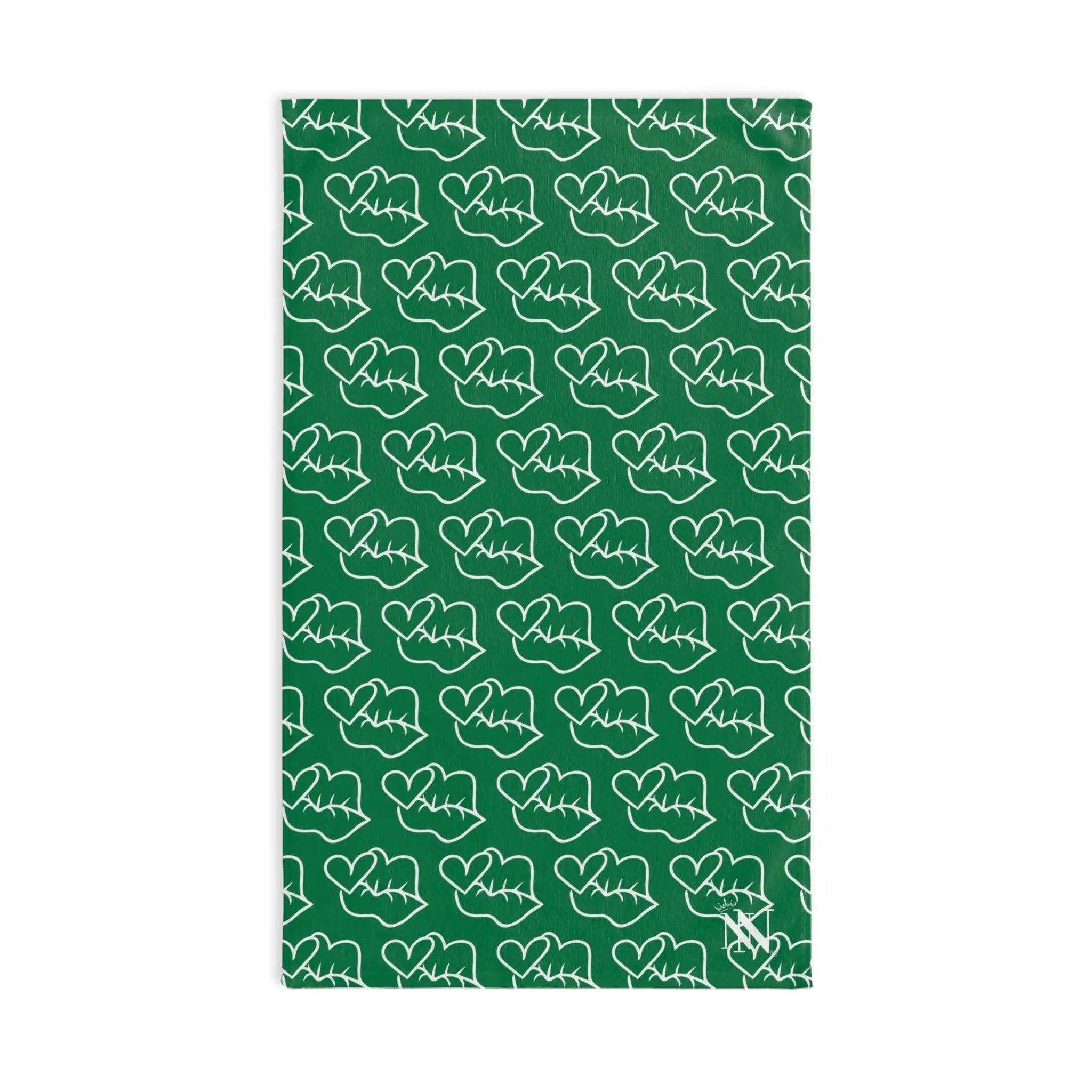 Smoochie Kiss Lips Green | Mix & Match Original Fun-Flirty Lovers’ Towels