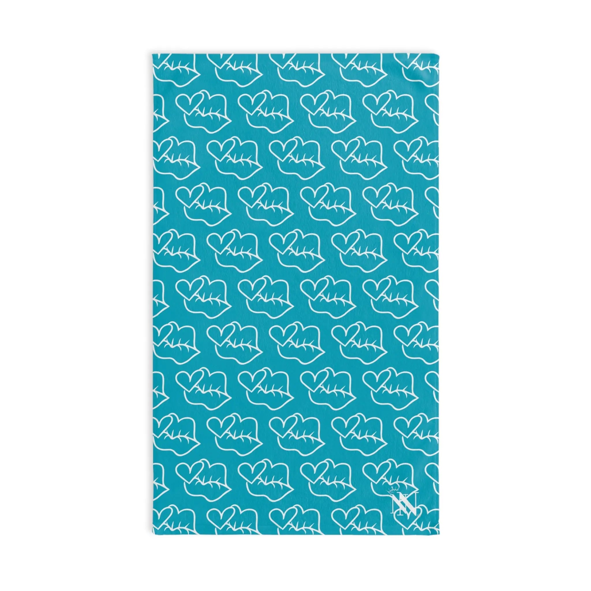 Smoochie Kiss Lips Teal | Mix & Match Original Fun-Flirty Lovers’ Towels