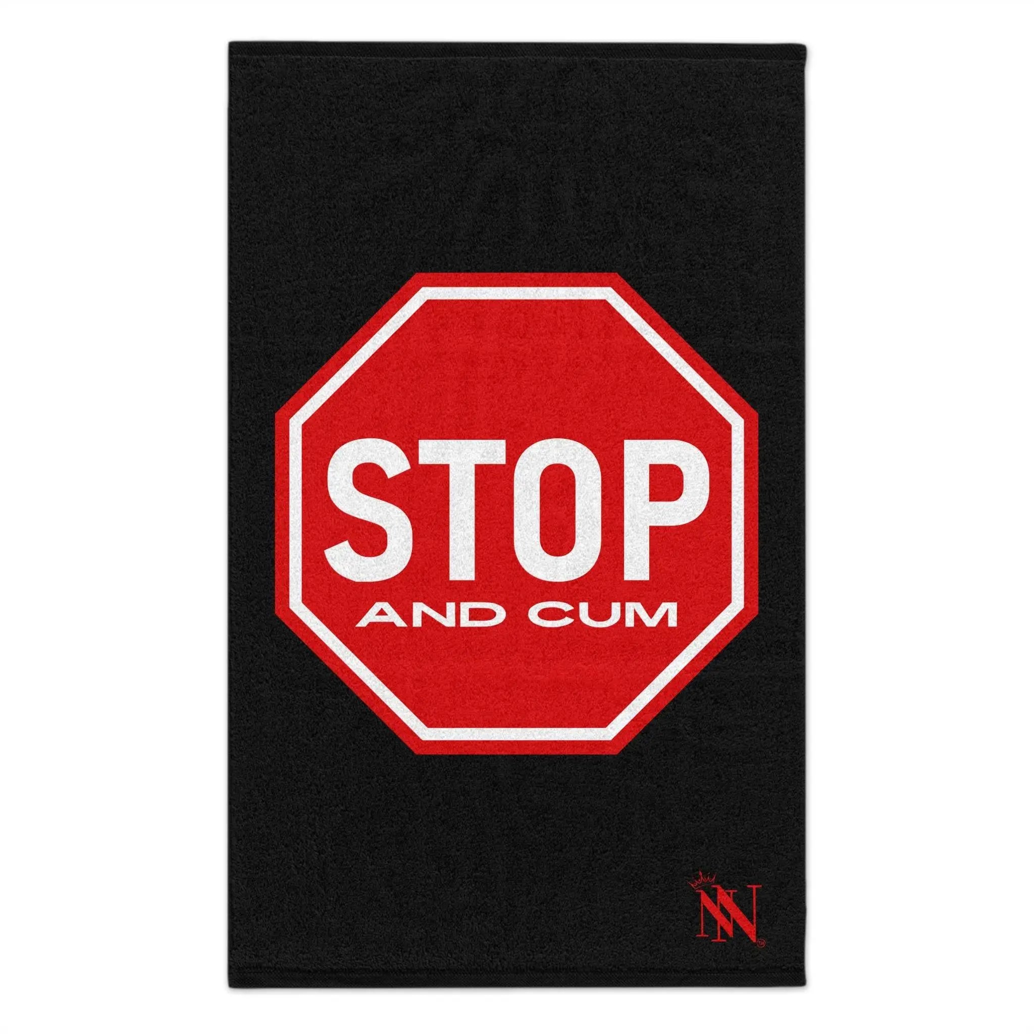 Stop and Cum Black Mix & Match Soft Sex Towels | Flirty Lovers’ Gifts
