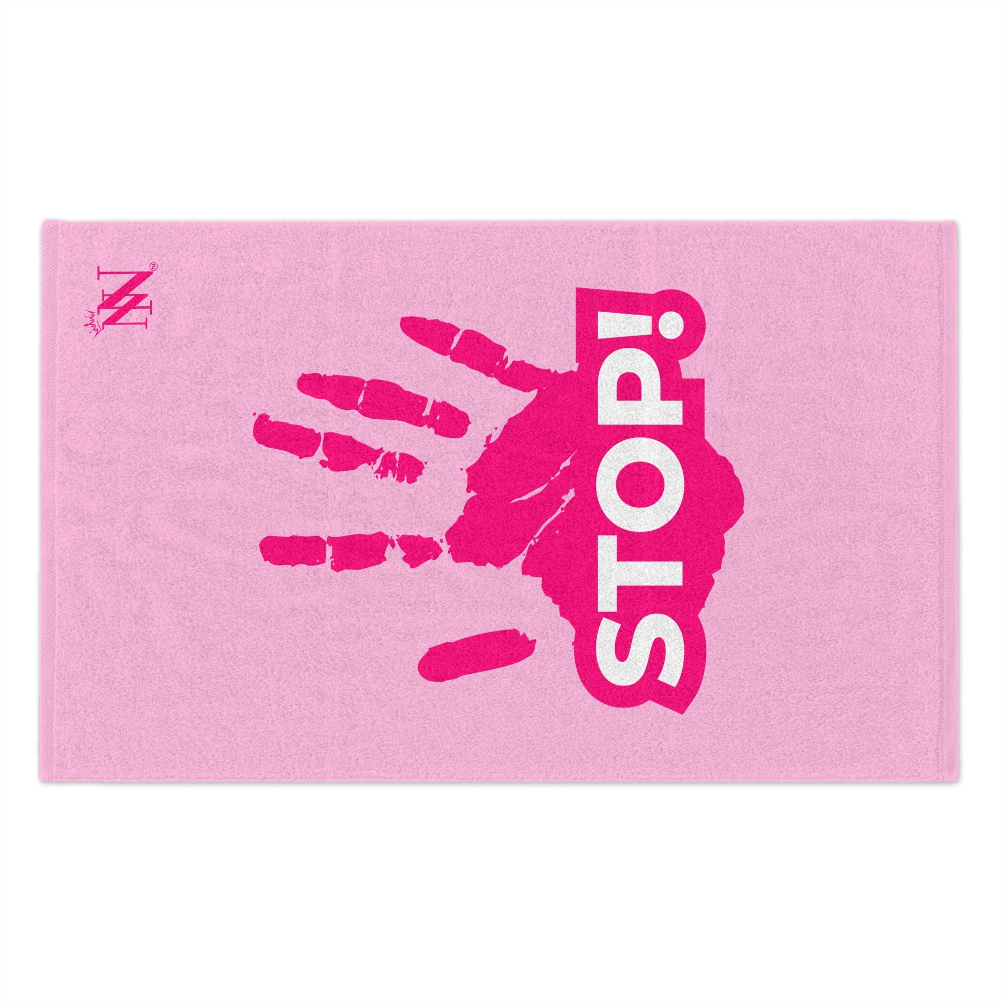 Stop! Handprint Light Pink | Mix & Match Soft Fun-Flirty Lovers’ Towels