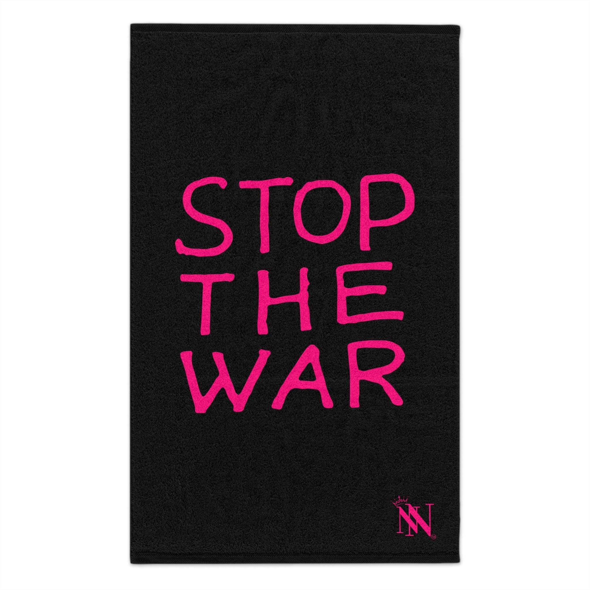 Stop the War Black Mix Match Soft Sex Towels | Flirty Lovers’ Gifts