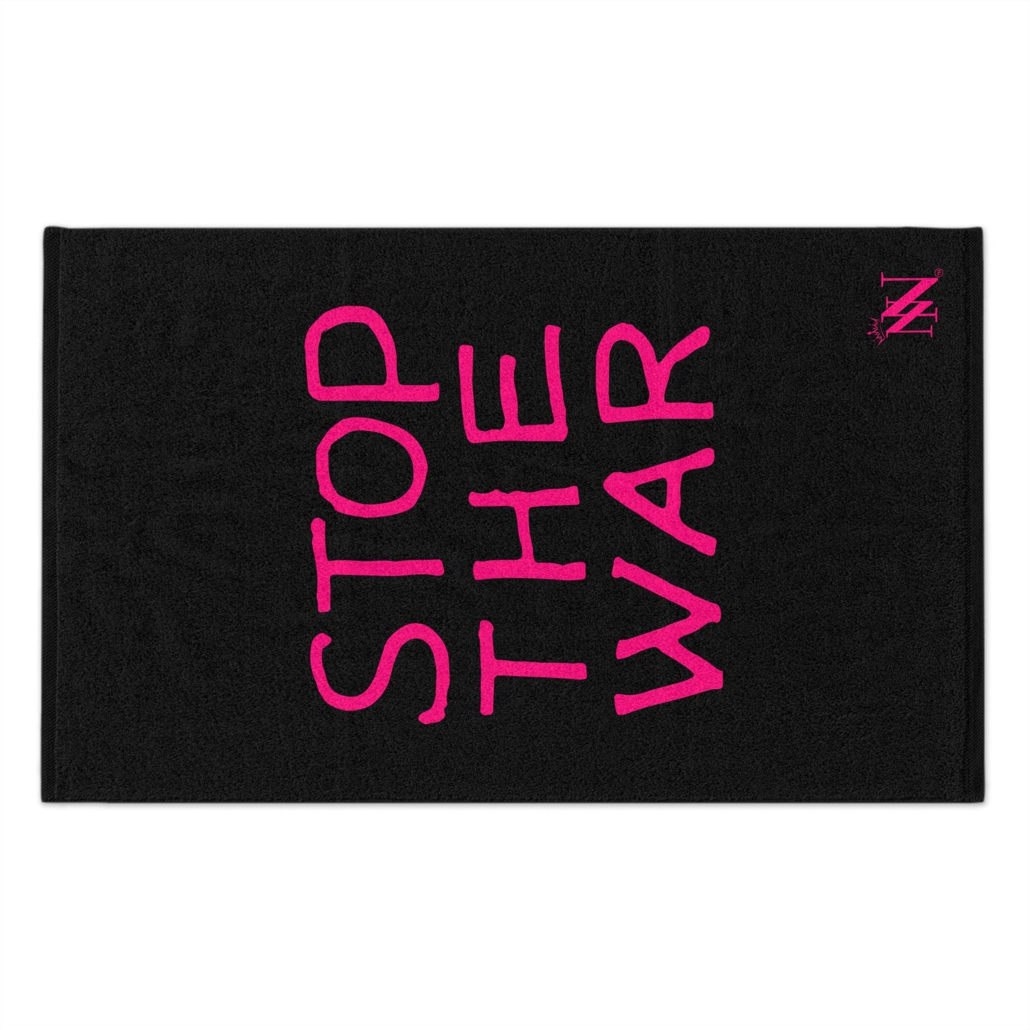 Stop the War Black Mix Match Soft Sex Towels | Flirty Lovers’ Gifts
