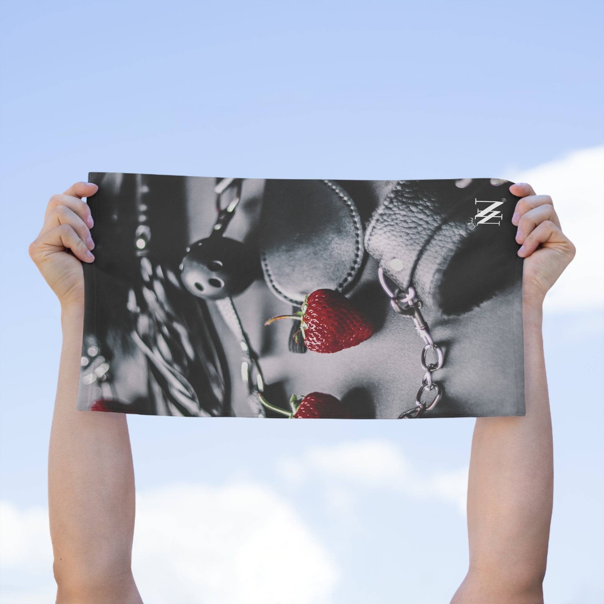 Strawberries & Leather Bondage | Mix & Match Soft Fun-Flirty Lovers’ Towels