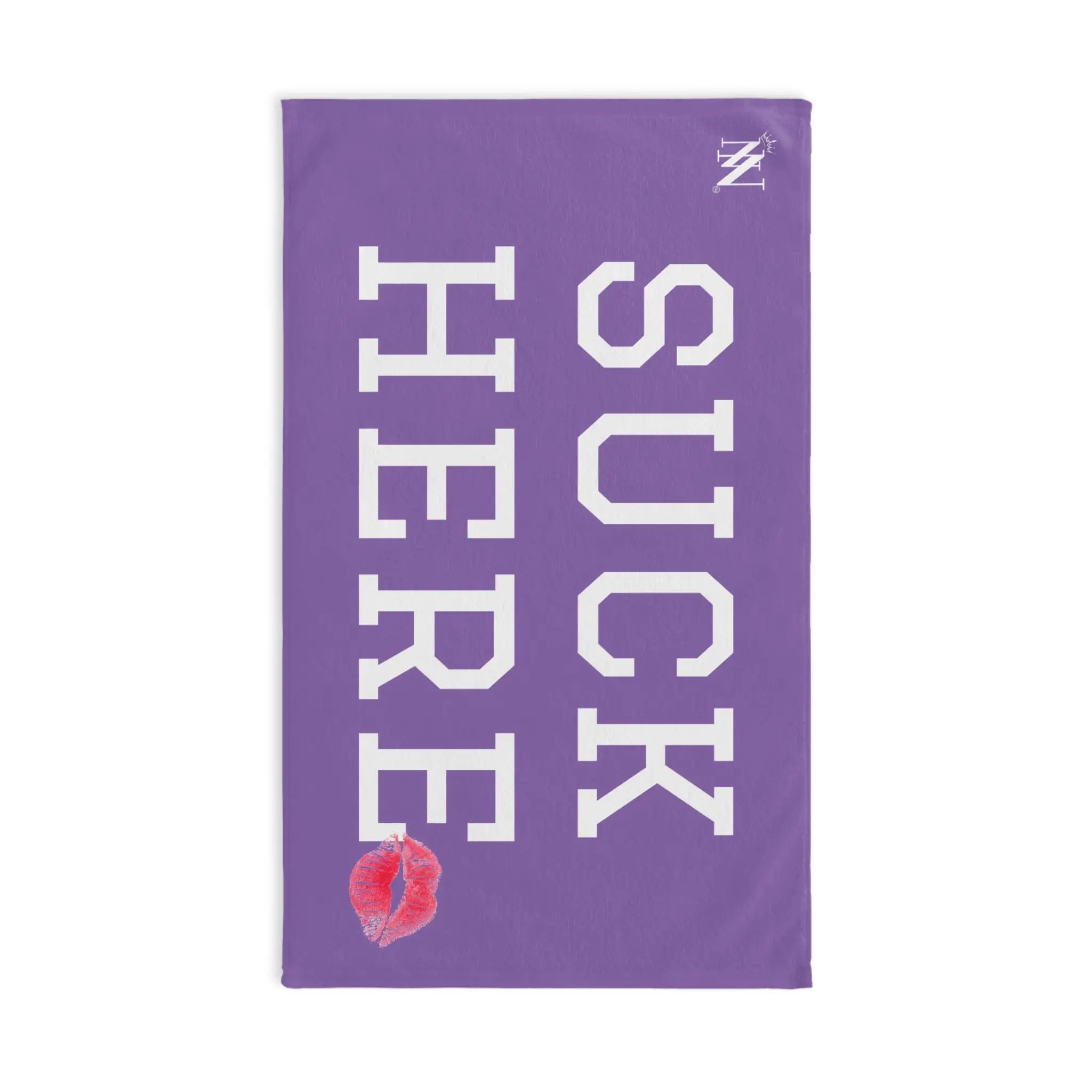 Suck Here Lips Kiss Lavendar | Mix & Match Original Fun-Flirty Lovers’ Towel