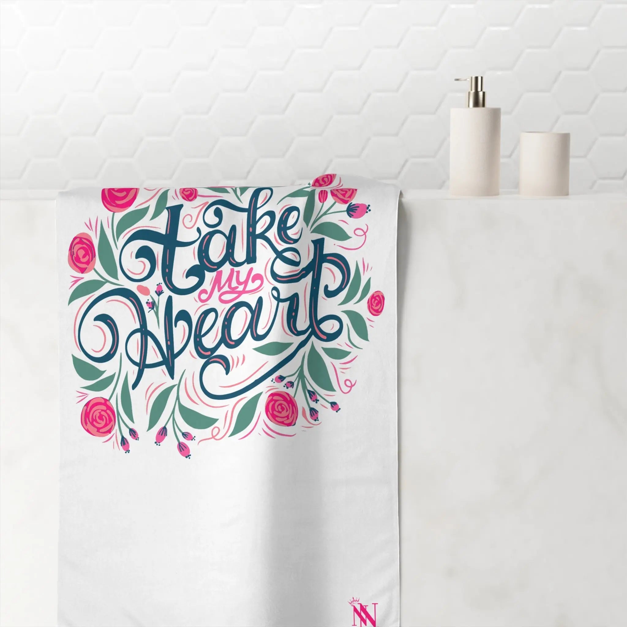 Take My Heart Floral | Mix & Match XL Fun-Flirty Lovers’ Towels
