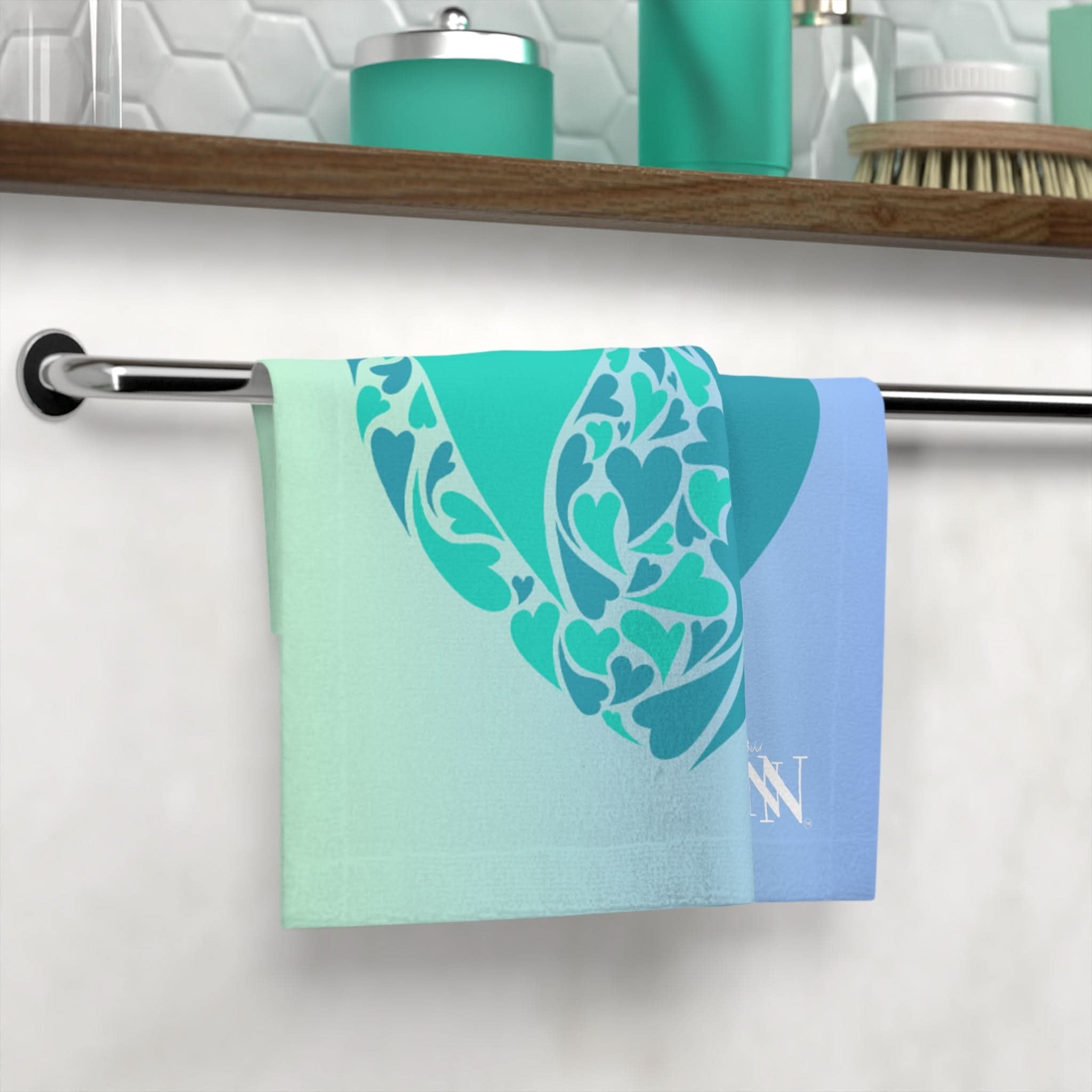 Teal Ombre Heart | Mix & Match Lils’ Fun-Flirty Lovers’ Towels