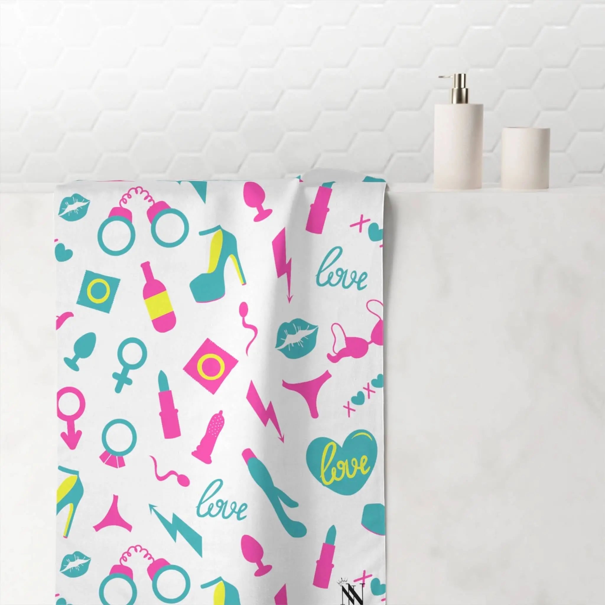 Teal Sex Toys | Mix & Match Naughty XL Fun-Flirty Lovers’ Towels