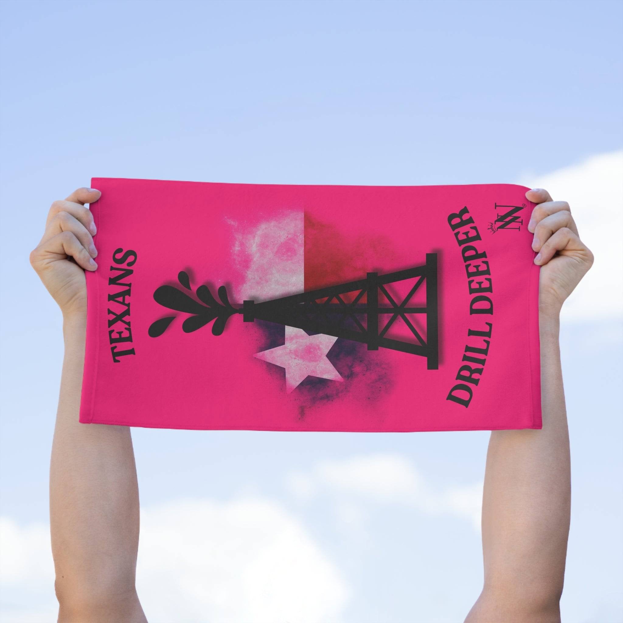 Texans Drill Deeper Pink Mix & Match Soft Sex Towels | Flirty Lovers’ Gifts