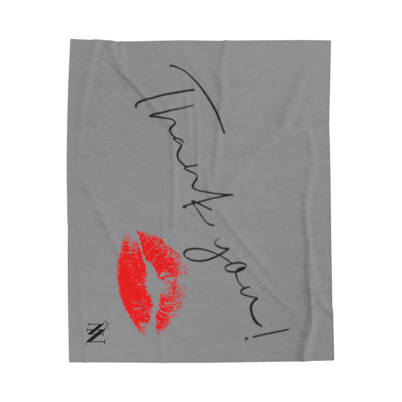 Thank You Kiss Grey | Mix & Match Soft Fun-Flirty Lovers’ Blankets