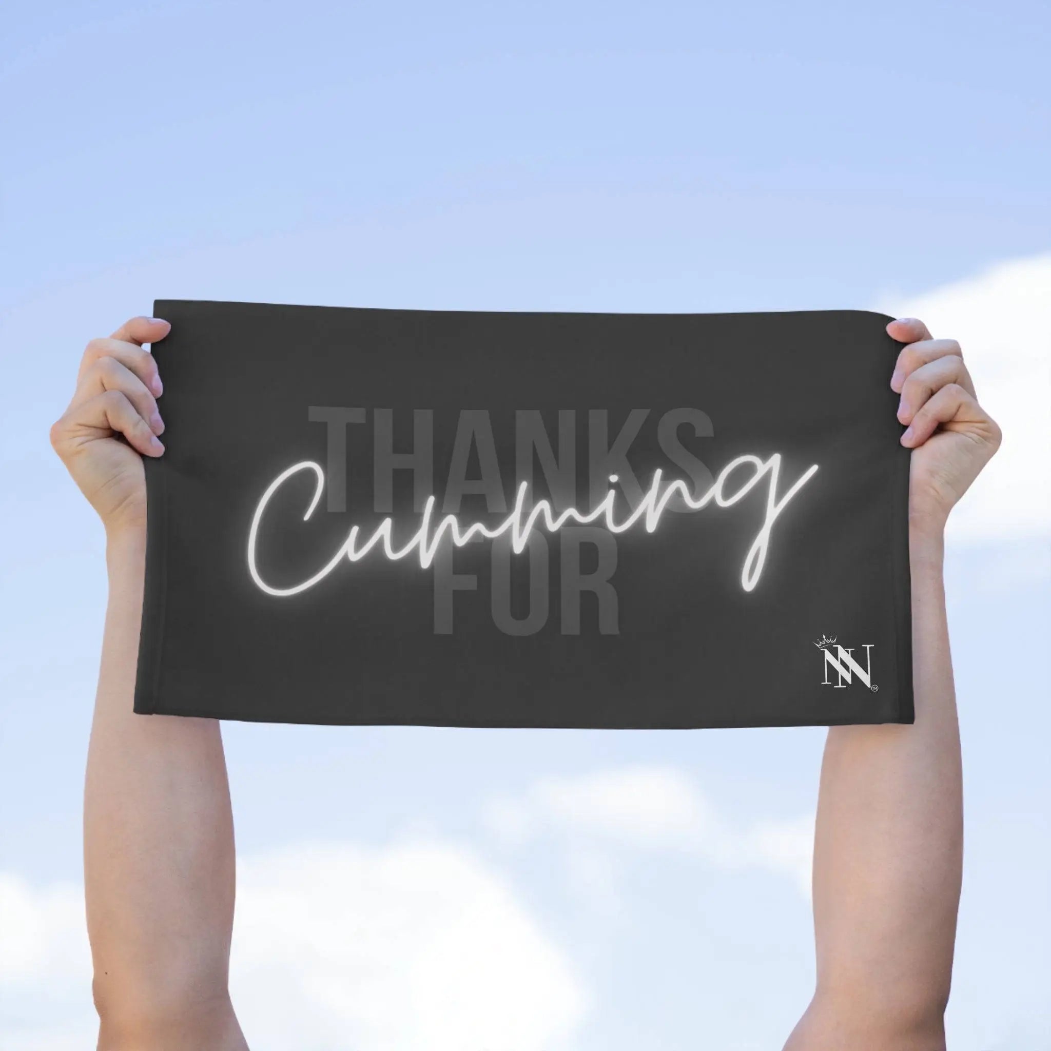 Thanks for Cumming Grey Mix & Match Soft Sex Towels | Flirty Lovers’ Gifts