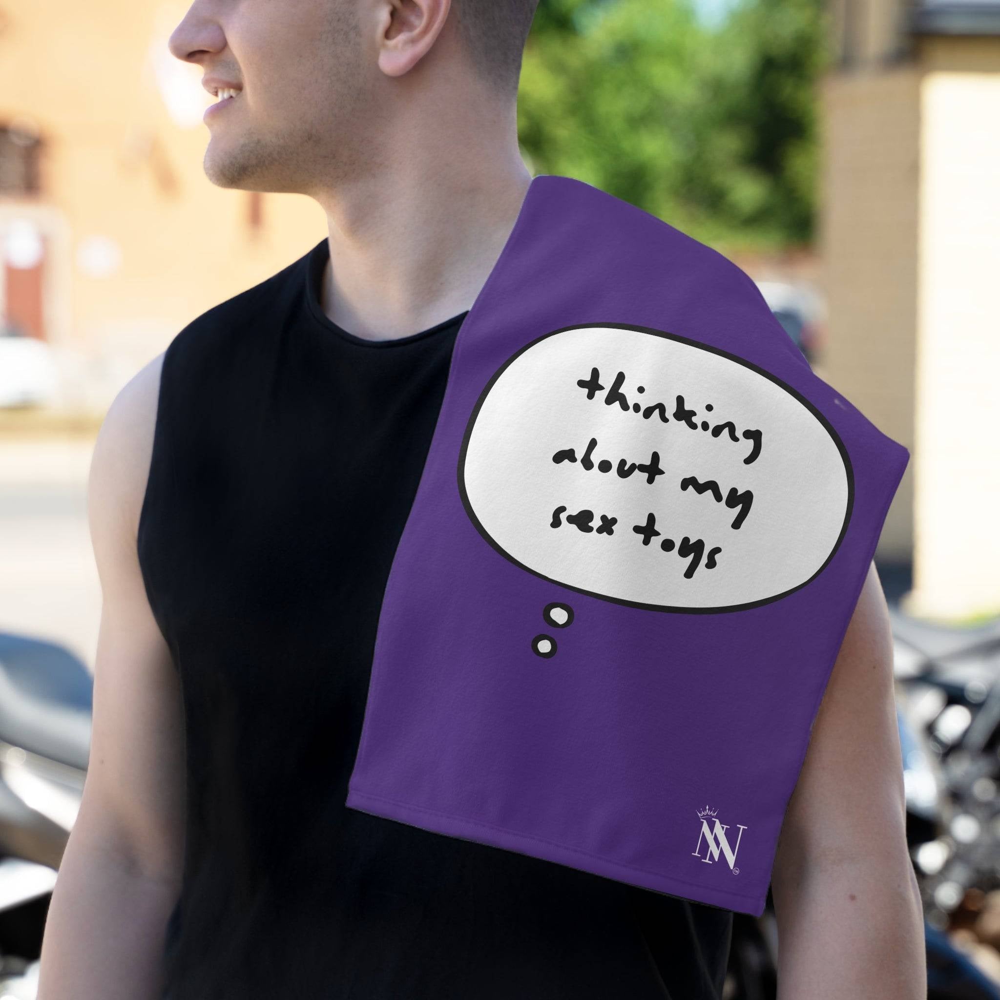 Thinking About My Sex Toys Purple Mix & Match Soft Sex Towels | Flirty Lovers’ Gifts