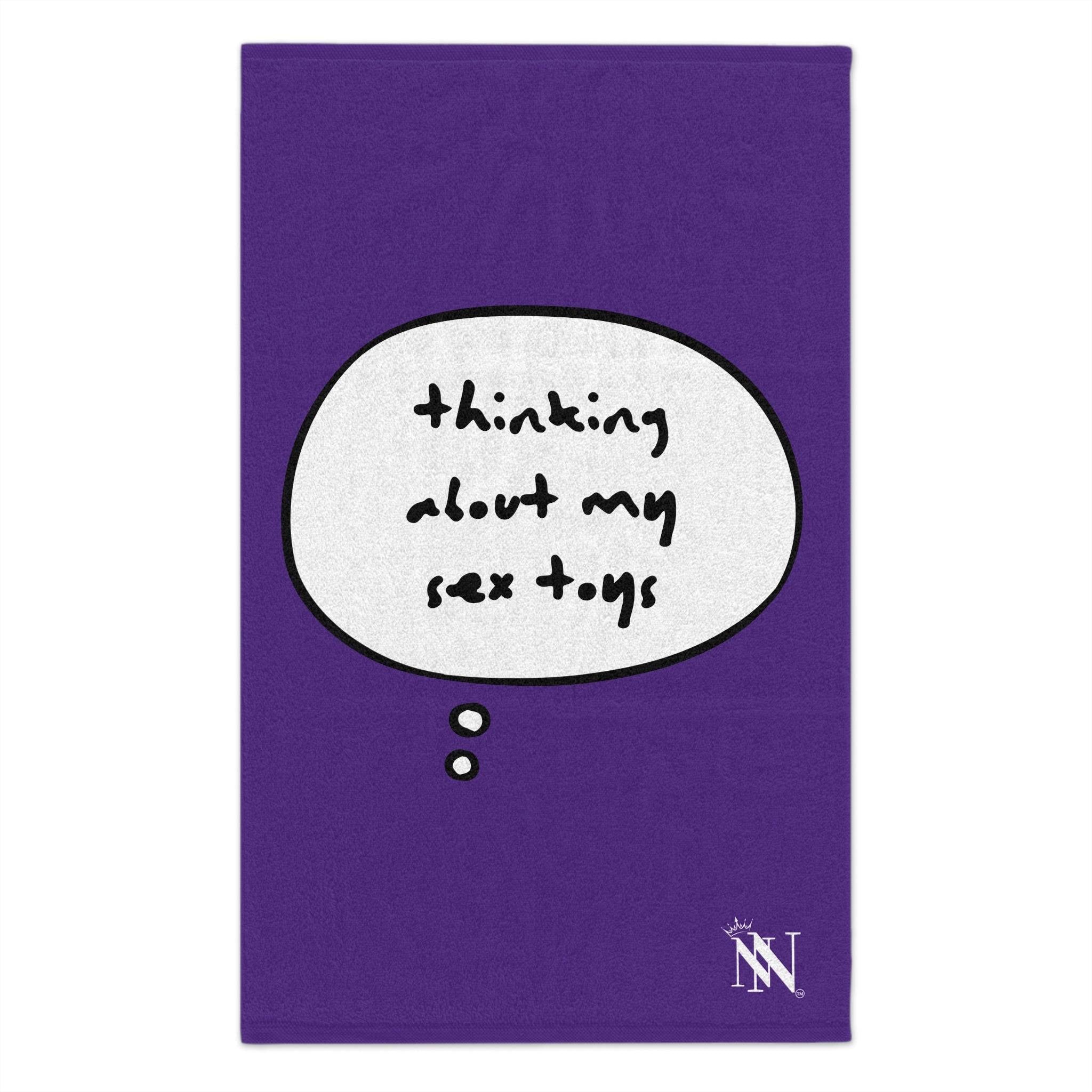 Thinking About My Sex Toys Purple Mix & Match Soft Sex Towels | Flirty Lovers’ Gifts