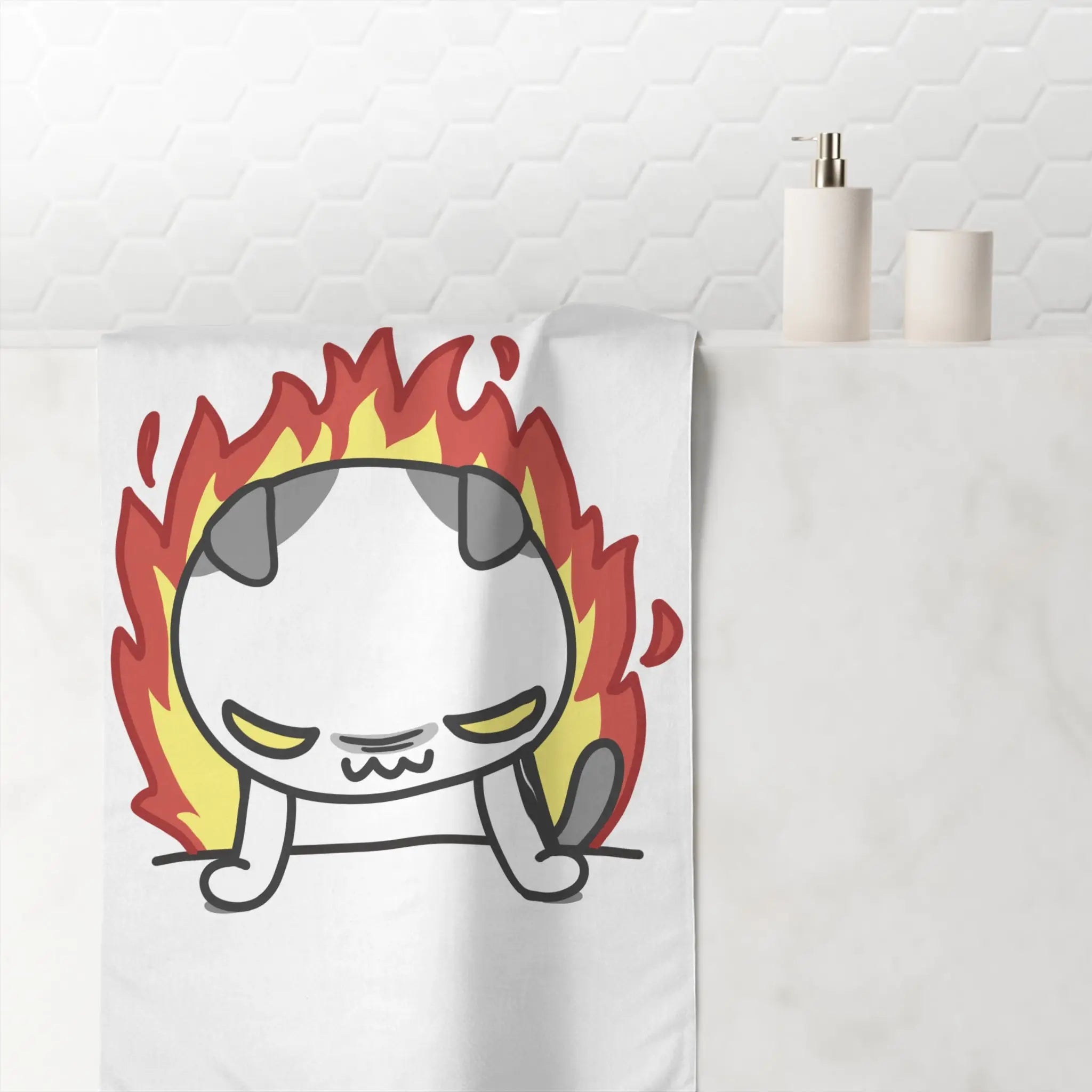 This Kitty Is On Fire | Mix & Match XL Fun-Flirty Lovers’ Towels