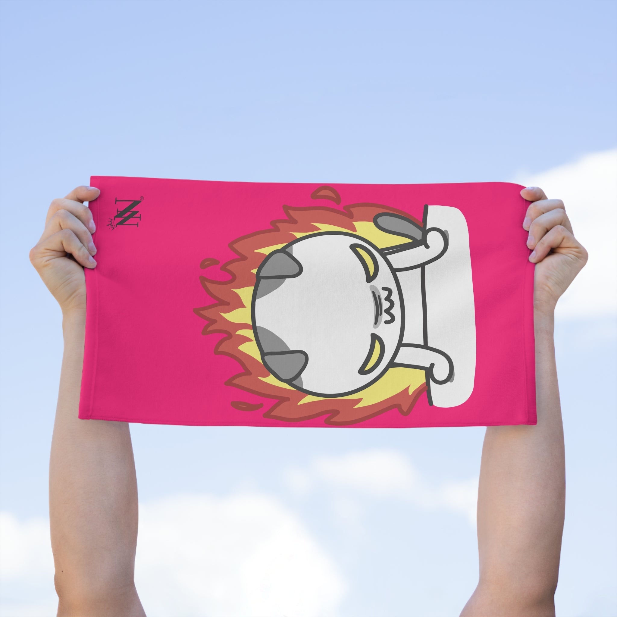 This Kitty Is On Fire Pink | Mix & Match Soft Fun-Flirty Lovers’ Towels