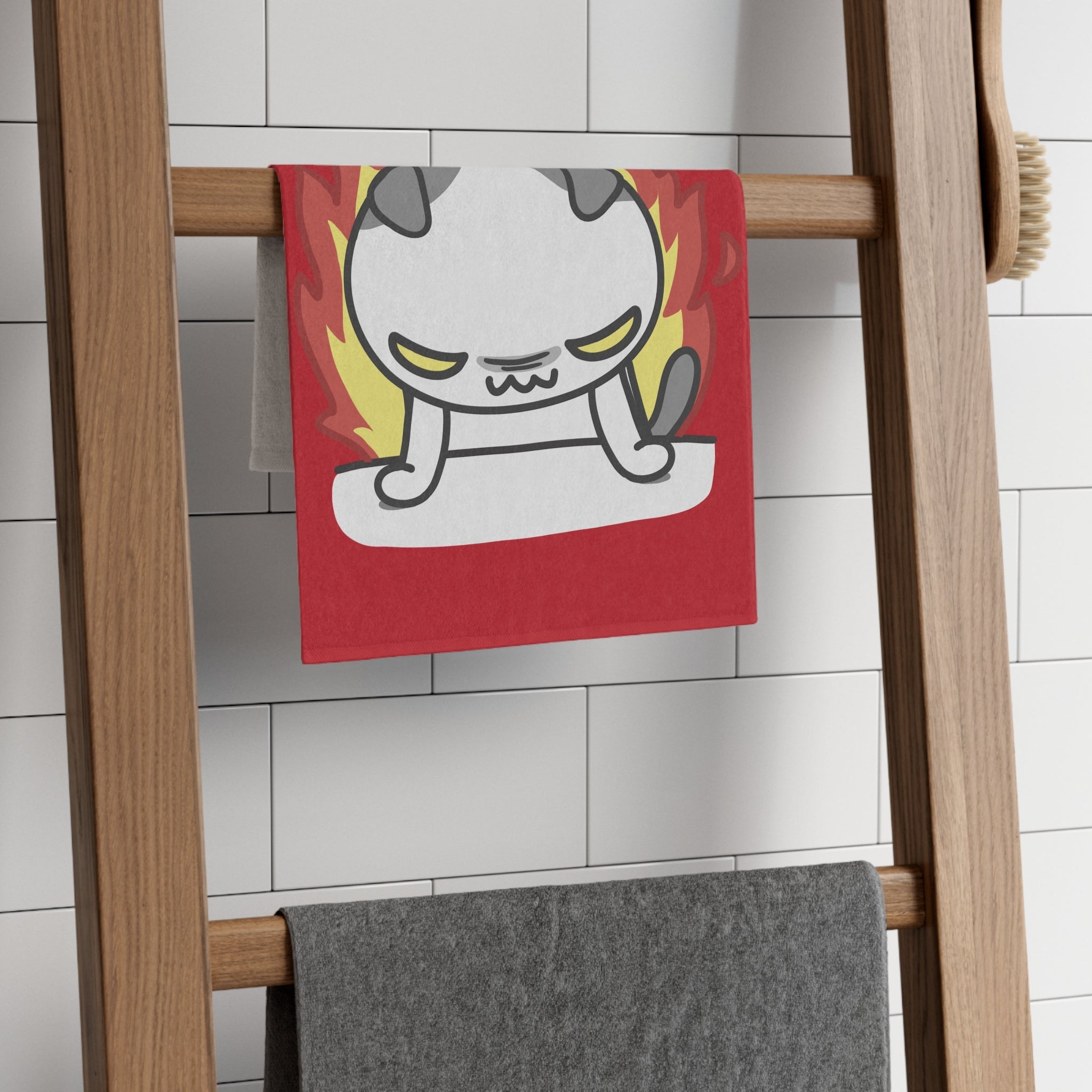 This Kitty Is On Fire Red | Mix & Match Soft Fun-Flirty Lovers’ Towels