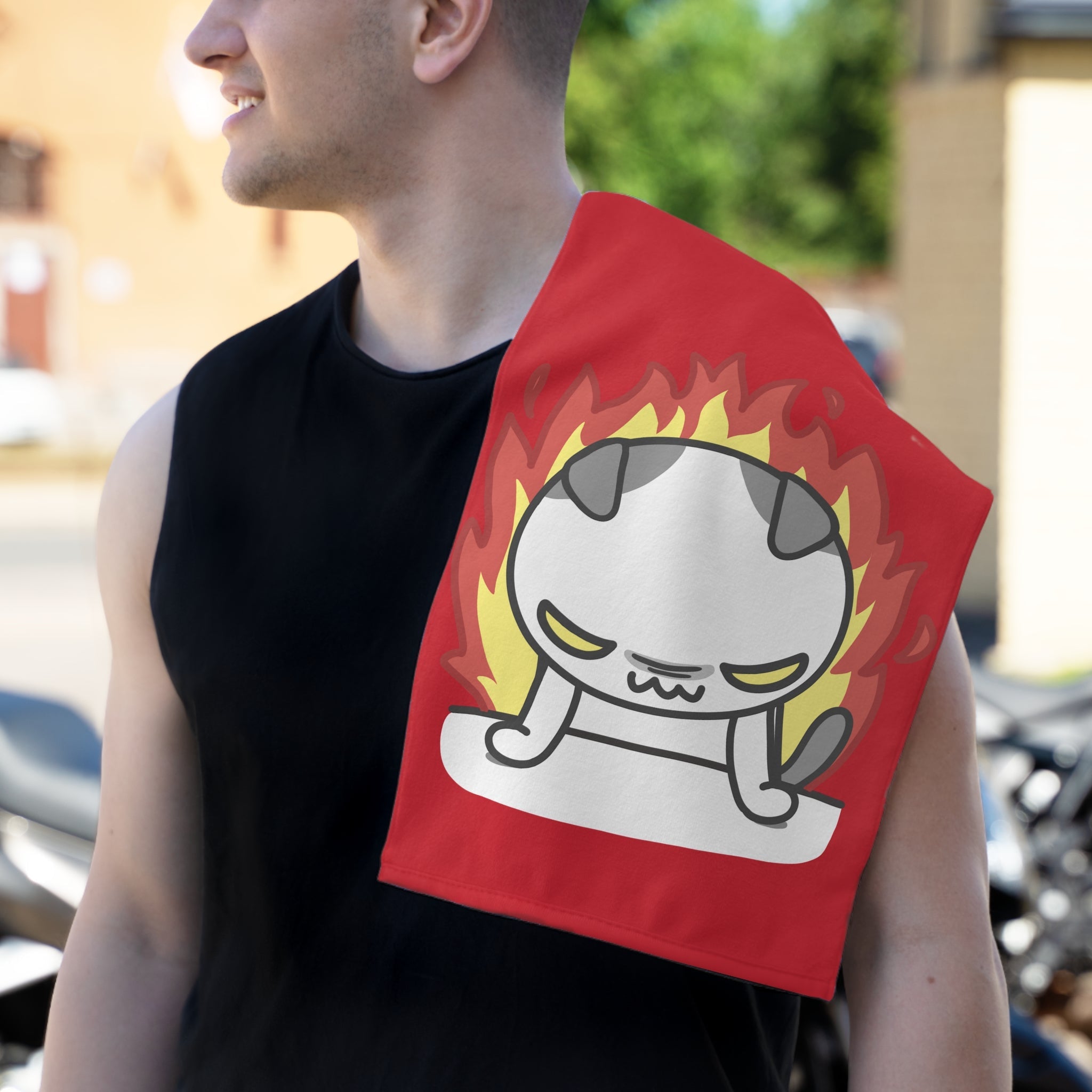 This Kitty Is On Fire Red | Mix & Match Soft Fun-Flirty Lovers’ Towels