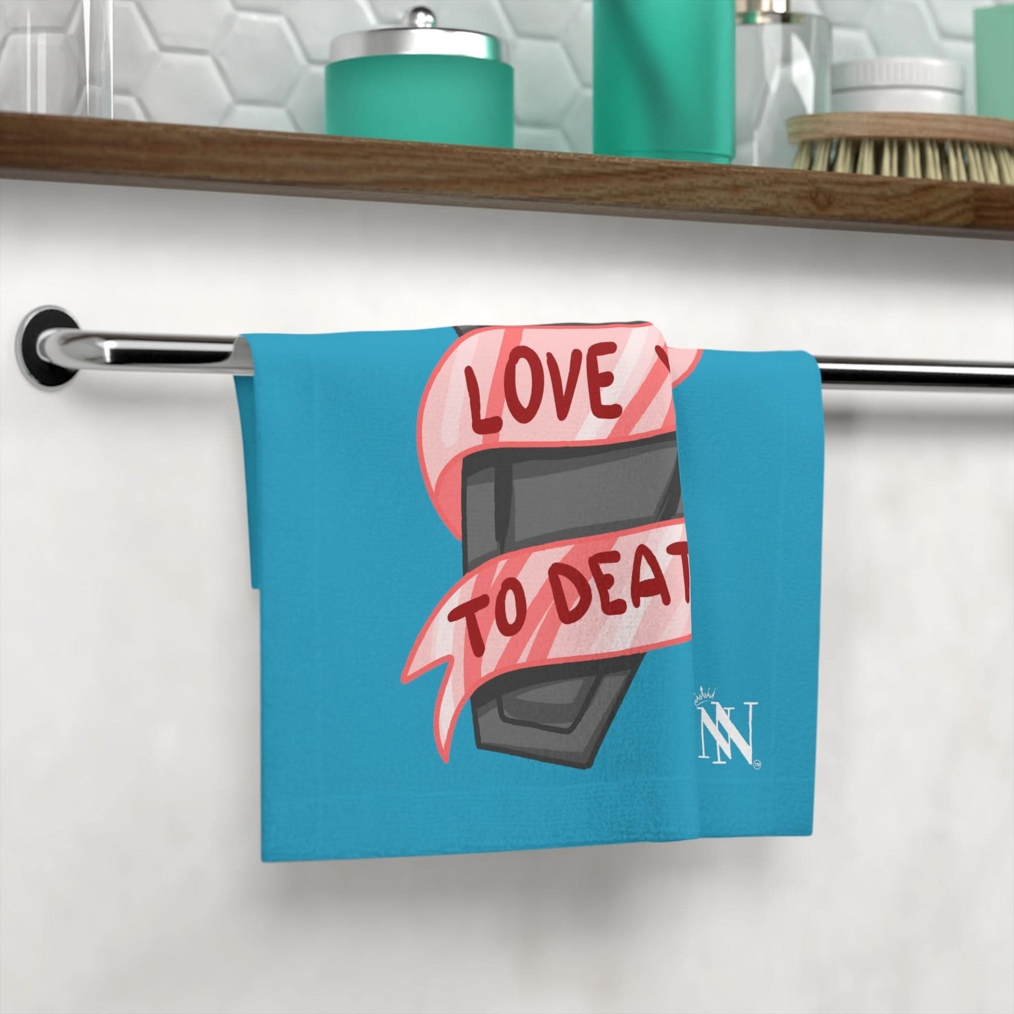 Til Death Do Us Part Teal | Mix & Match Lils’ Fun-Flirty Lovers’ Towels