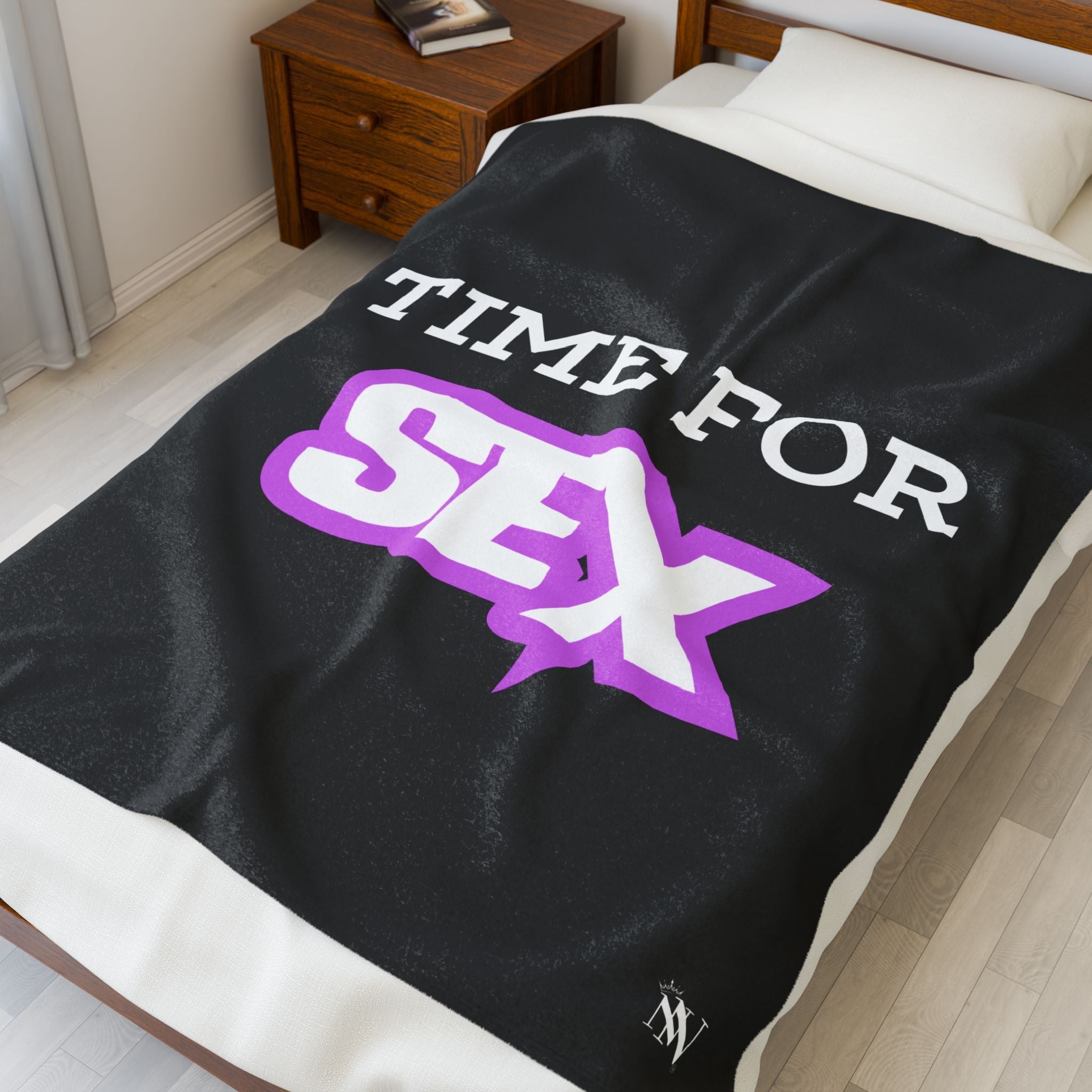 Time for Sex Black | Mix & Match Velveteen Fun-Flirty Lovers’ Blankets