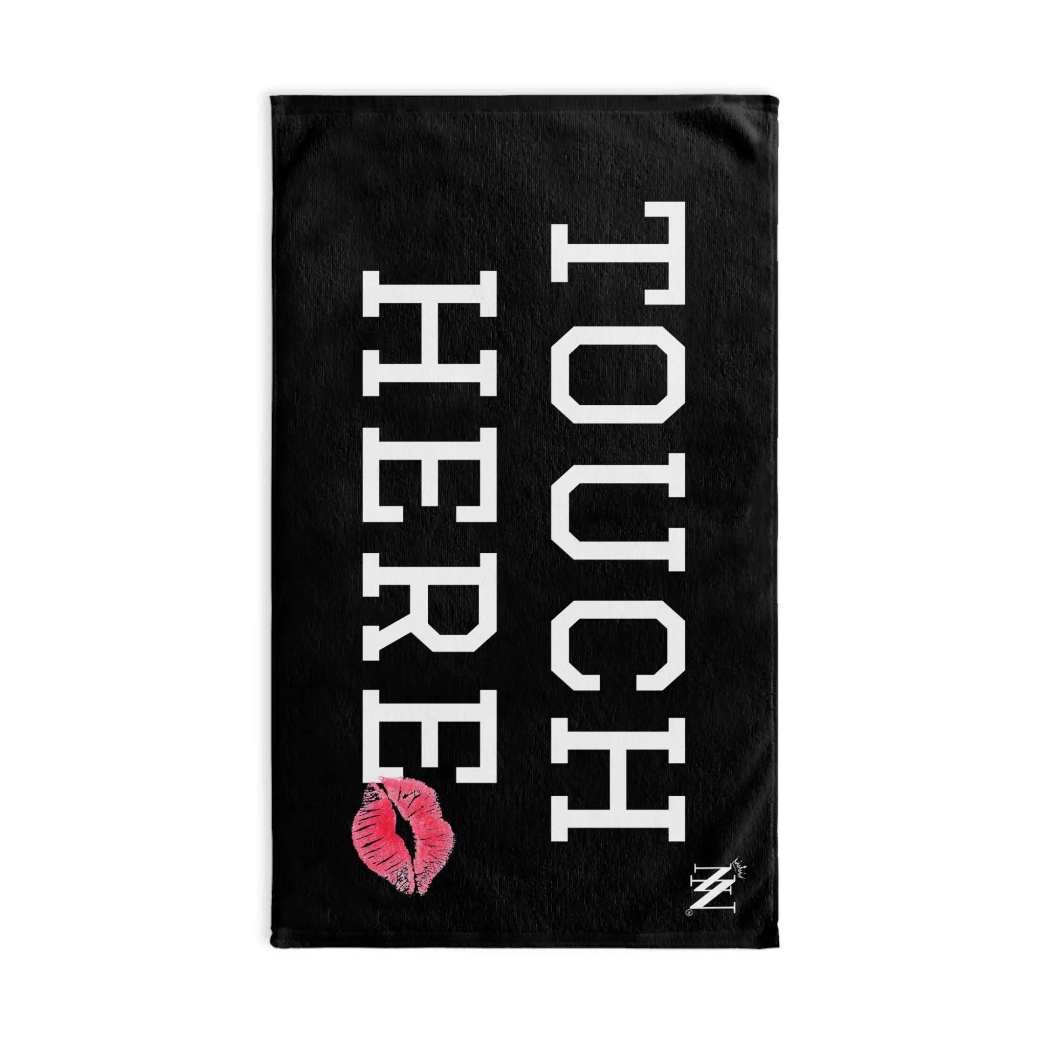 Touch Here Lips Kiss Black | Mix & Match Original Fun-Flirty Lovers’ Towels