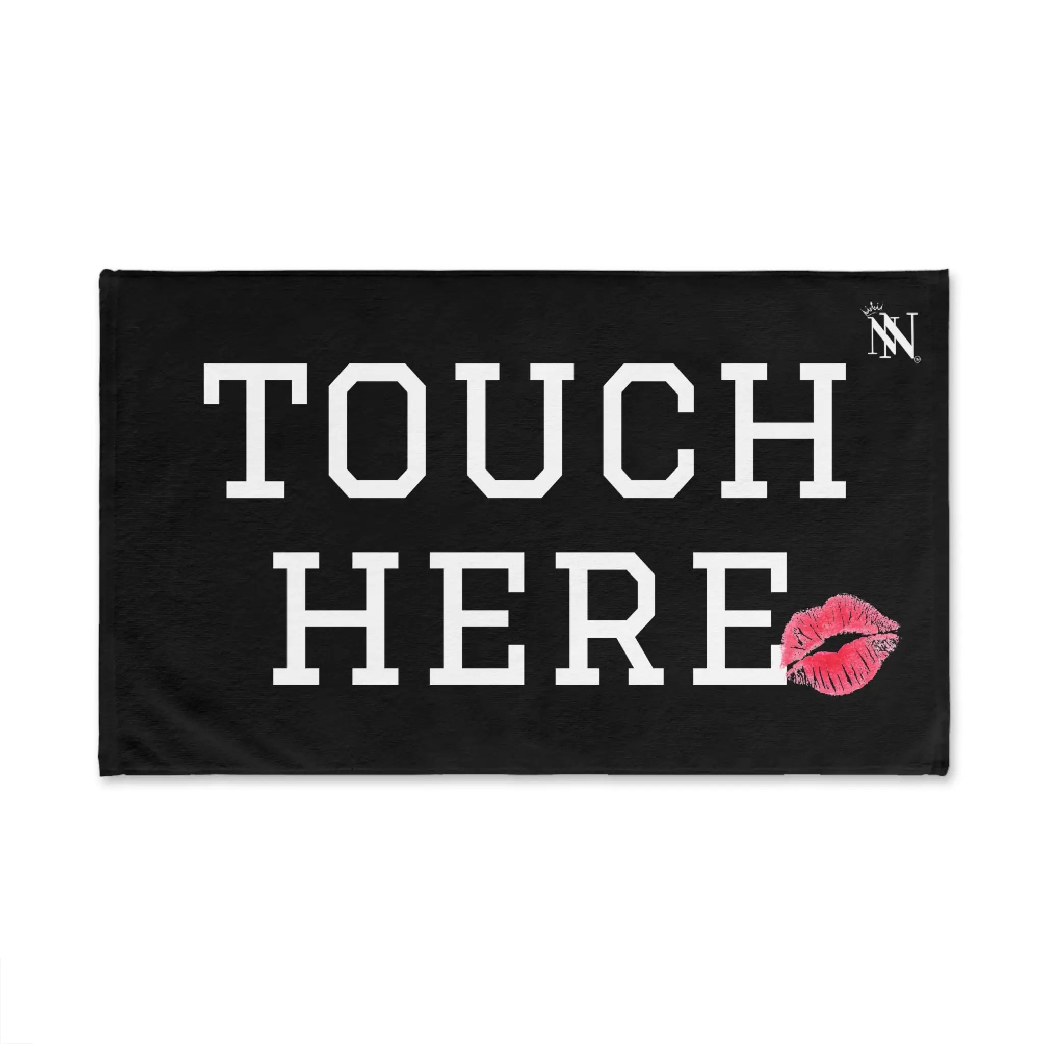 Touch Here Lips Kiss Black | Mix & Match Original Fun-Flirty Lovers’ Towels