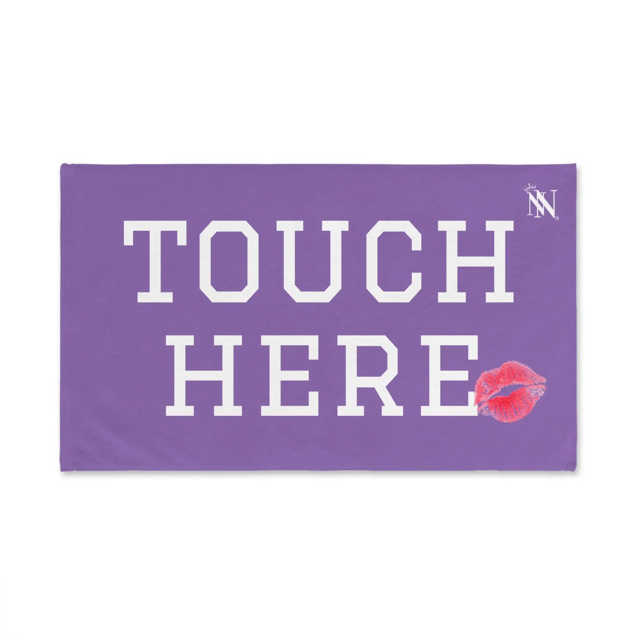 Touch Here Lips Kiss Lavendar | Mix & Match Original Fun-Flirty Lovers’ Towels