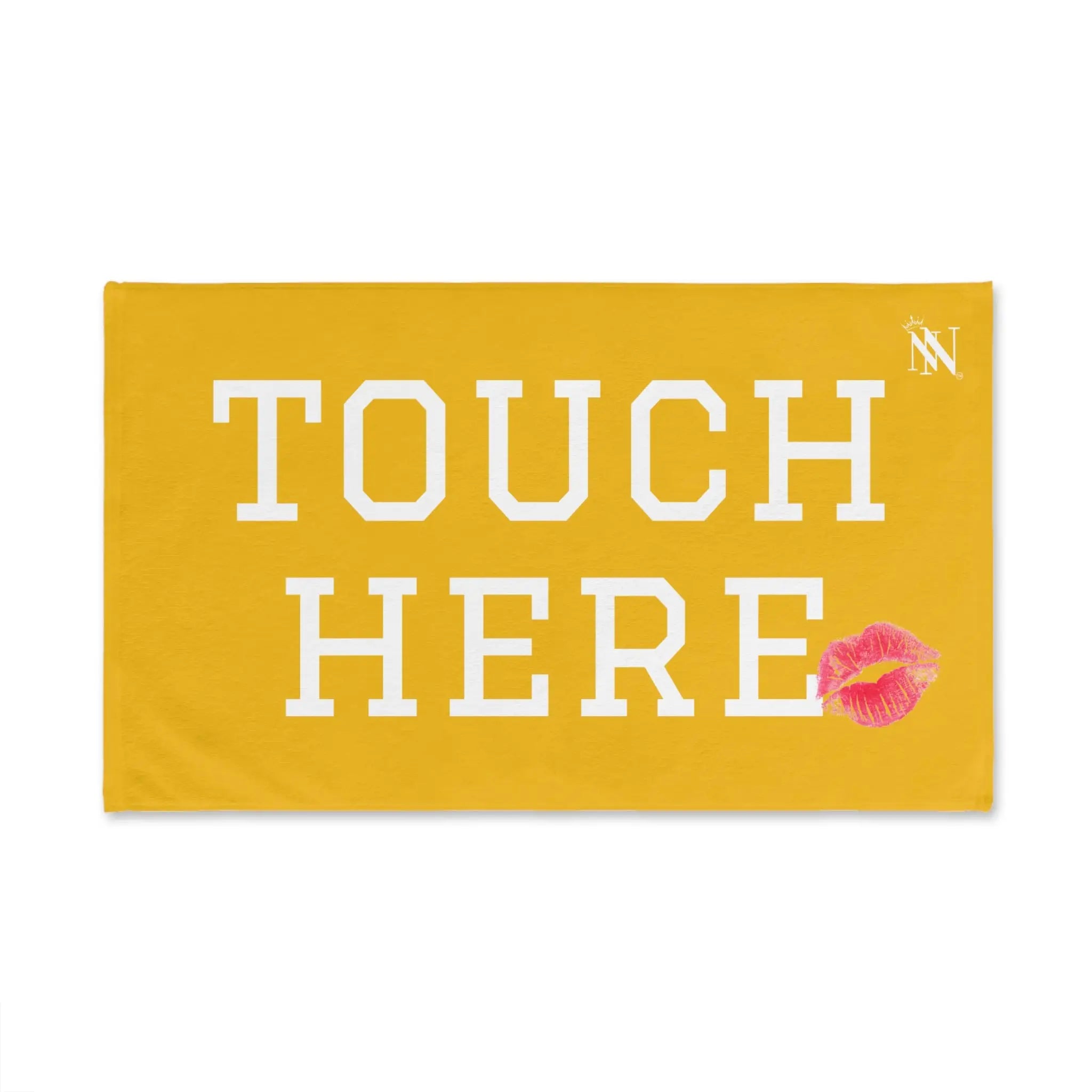 Touch Here Lips Kiss Yellow | Mix & Match Original Fun-Flirty Lovers’ Towels