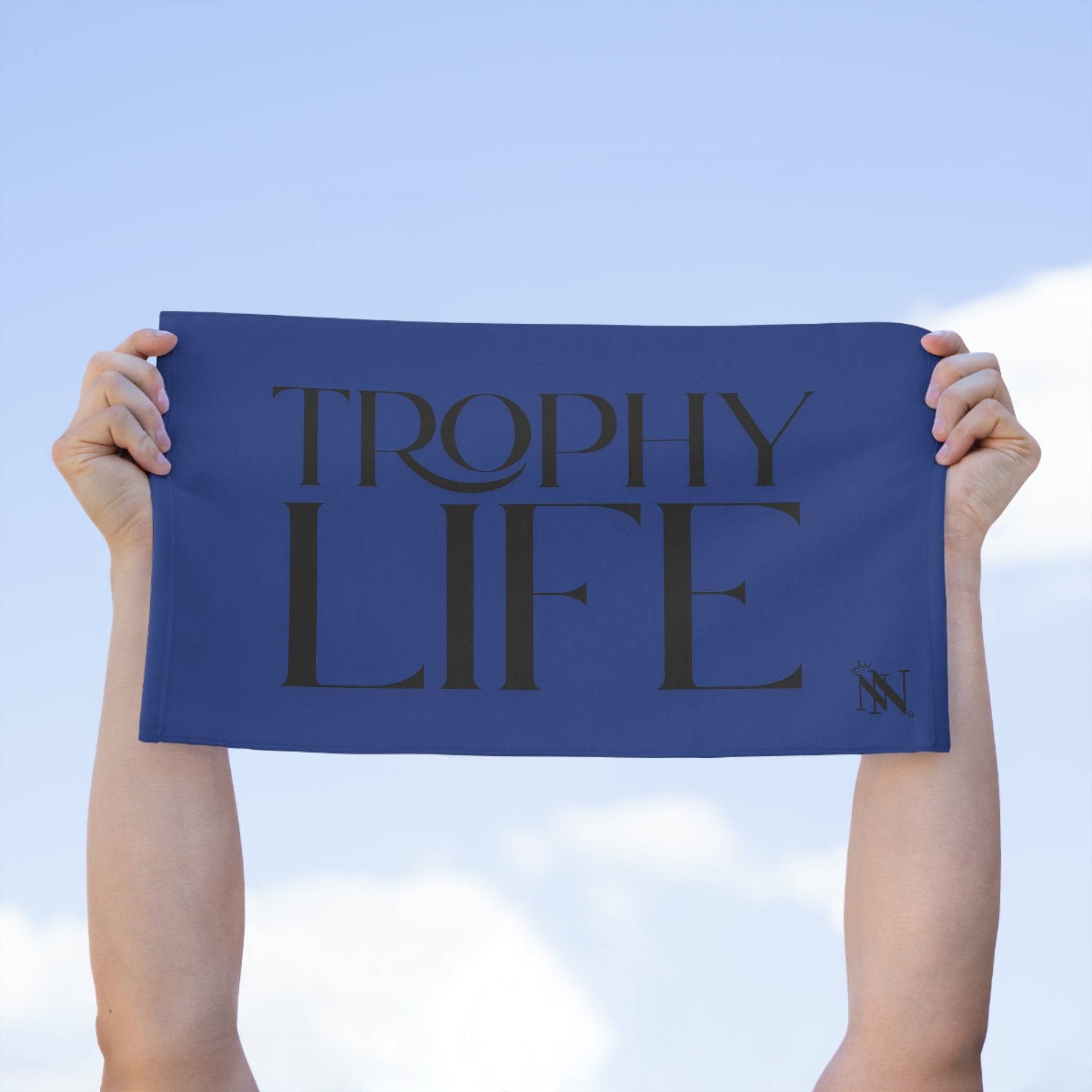 Trophy Life Blue Mix & Match Soft Sex Towels | Naughty Lovers’ Gifts