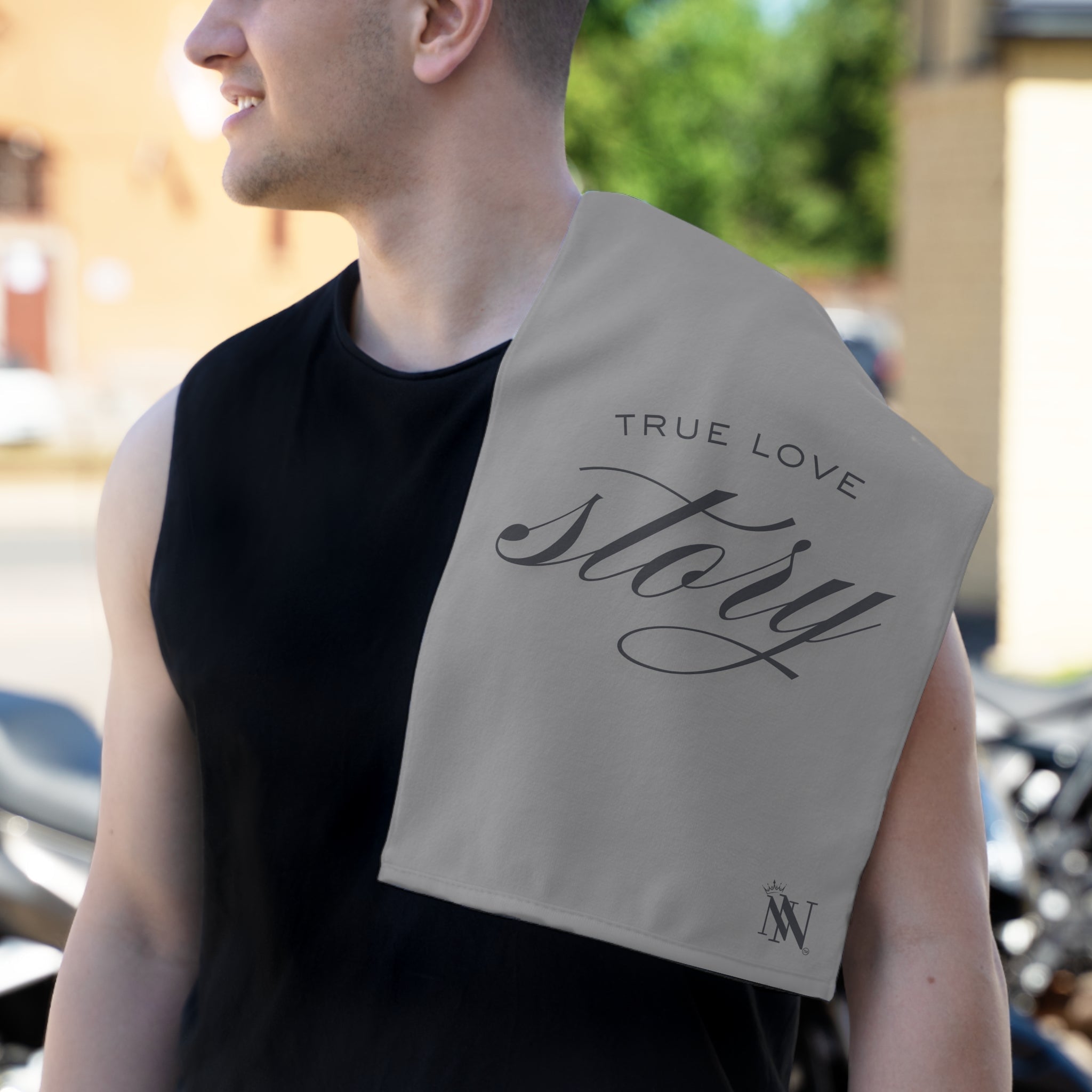 True Love Story Grey | Mix & Match Soft Fun-Flirty Lovers’ Towels