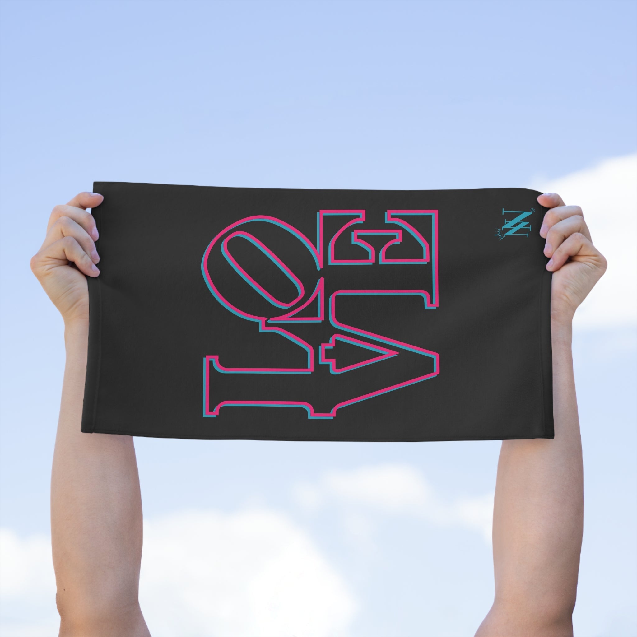 Two-Dimensional Love Black | Mix & Match Soft Fun-Flirty Lovers’ Towels