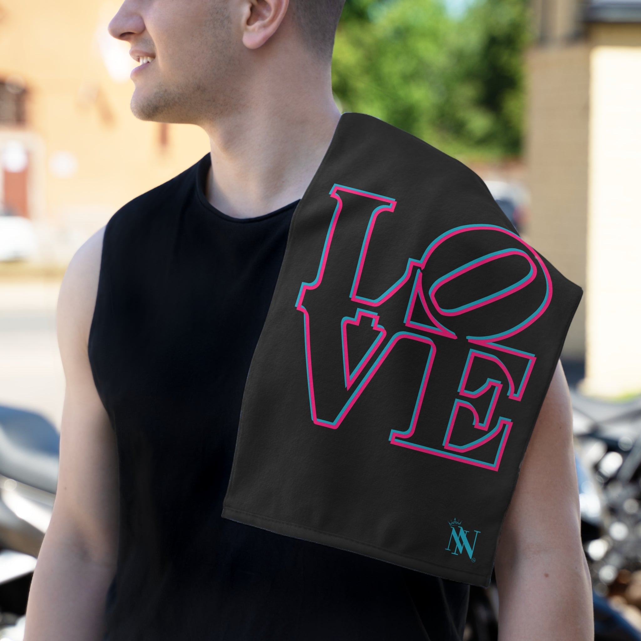 Two-Dimensional Love Black | Mix & Match Soft Fun-Flirty Lovers’ Towels