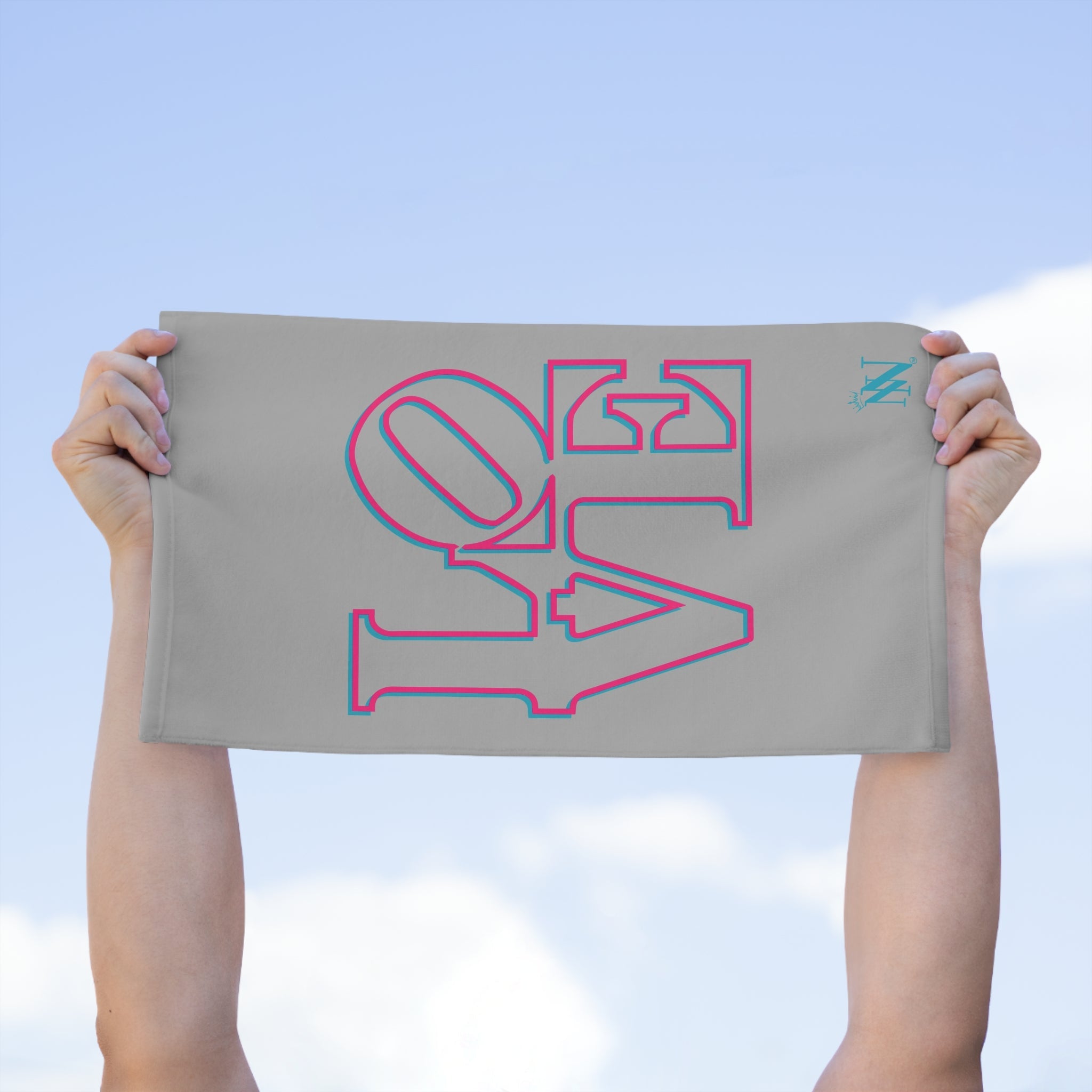 Two-Dimensional Love Light Grey | Mix & Match Soft Fun-Flirty Lovers’ Towels