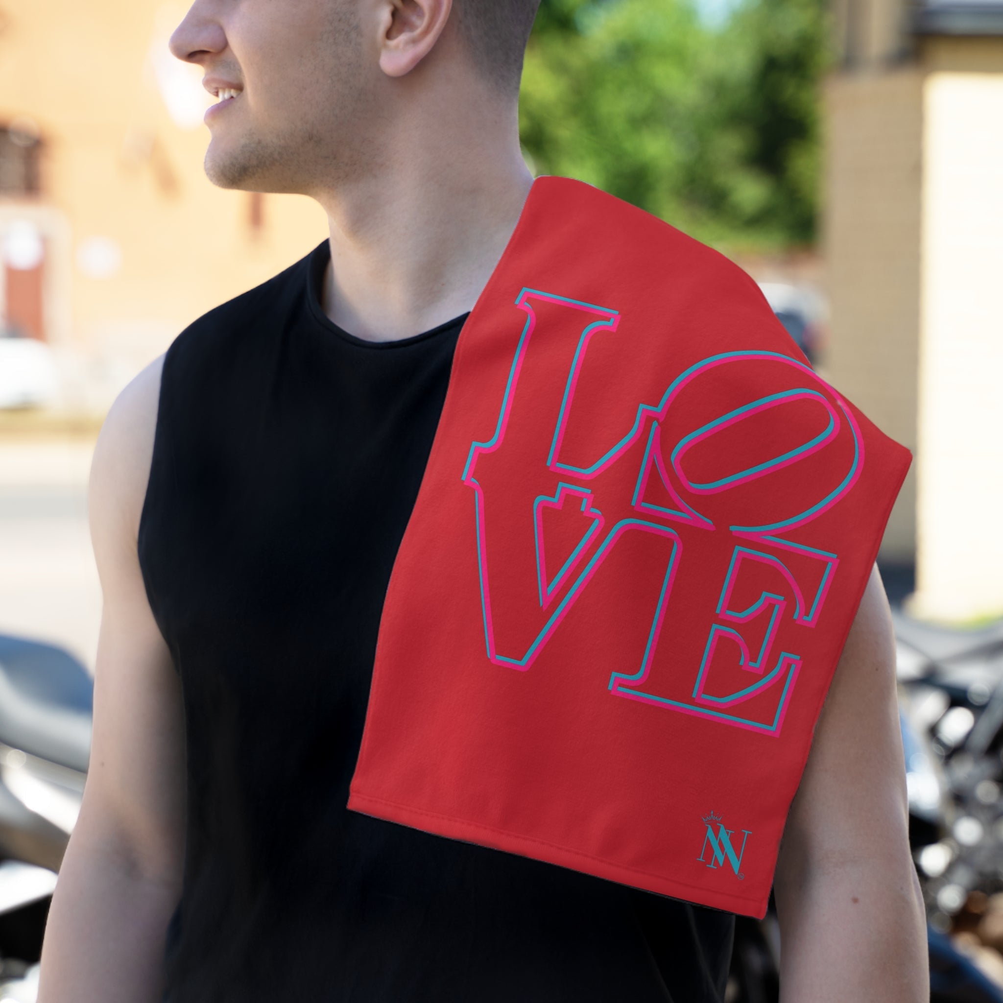 Two-Dimensional Love Red | Mix & Match Soft Fun-Flirty Lovers’ Towels