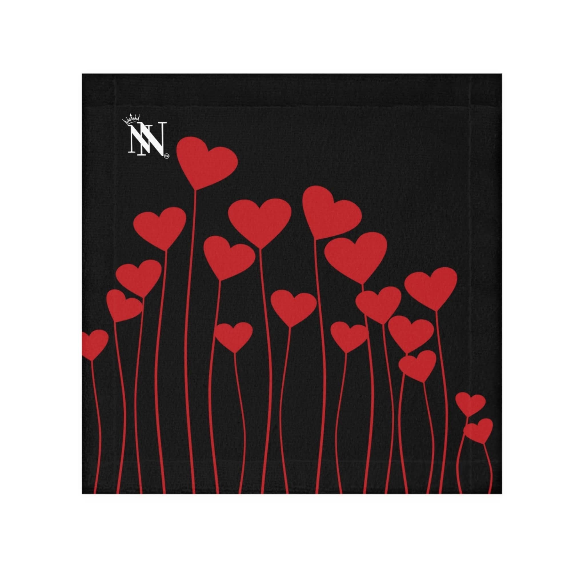 Valentine Love Flower Black | Mix & Match Lils’ Fun-Flirty Lovers’ Towels