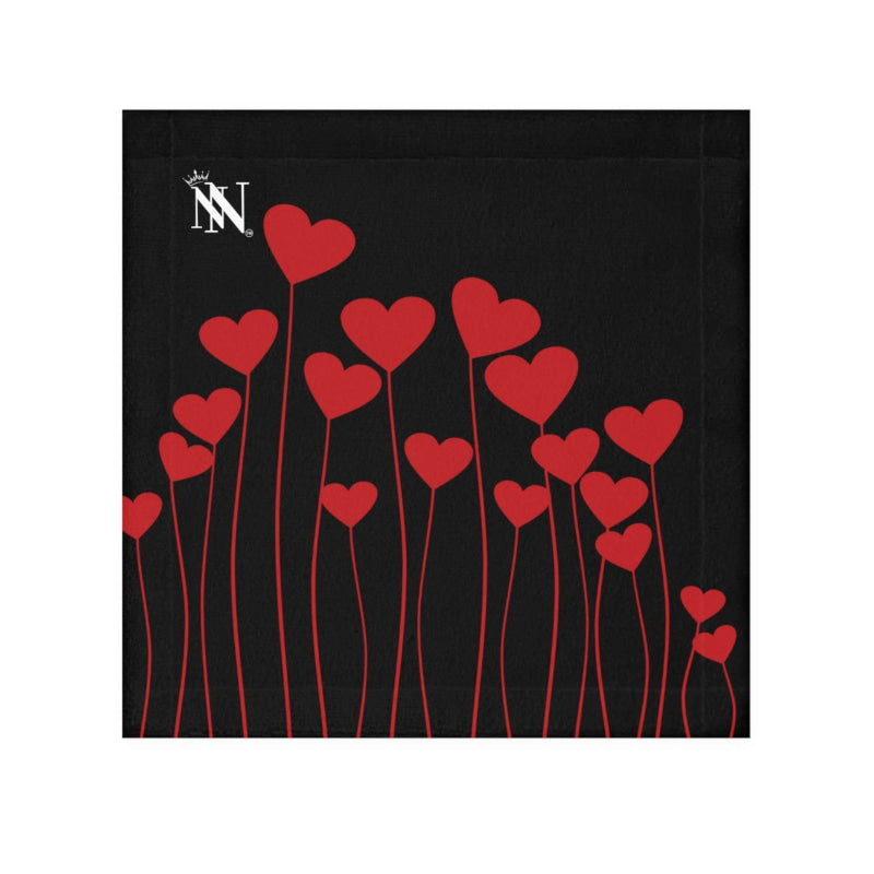 Valentine Love Flower Black | Mix & Match Lils’ Fun-Flirty Lovers’ Towels