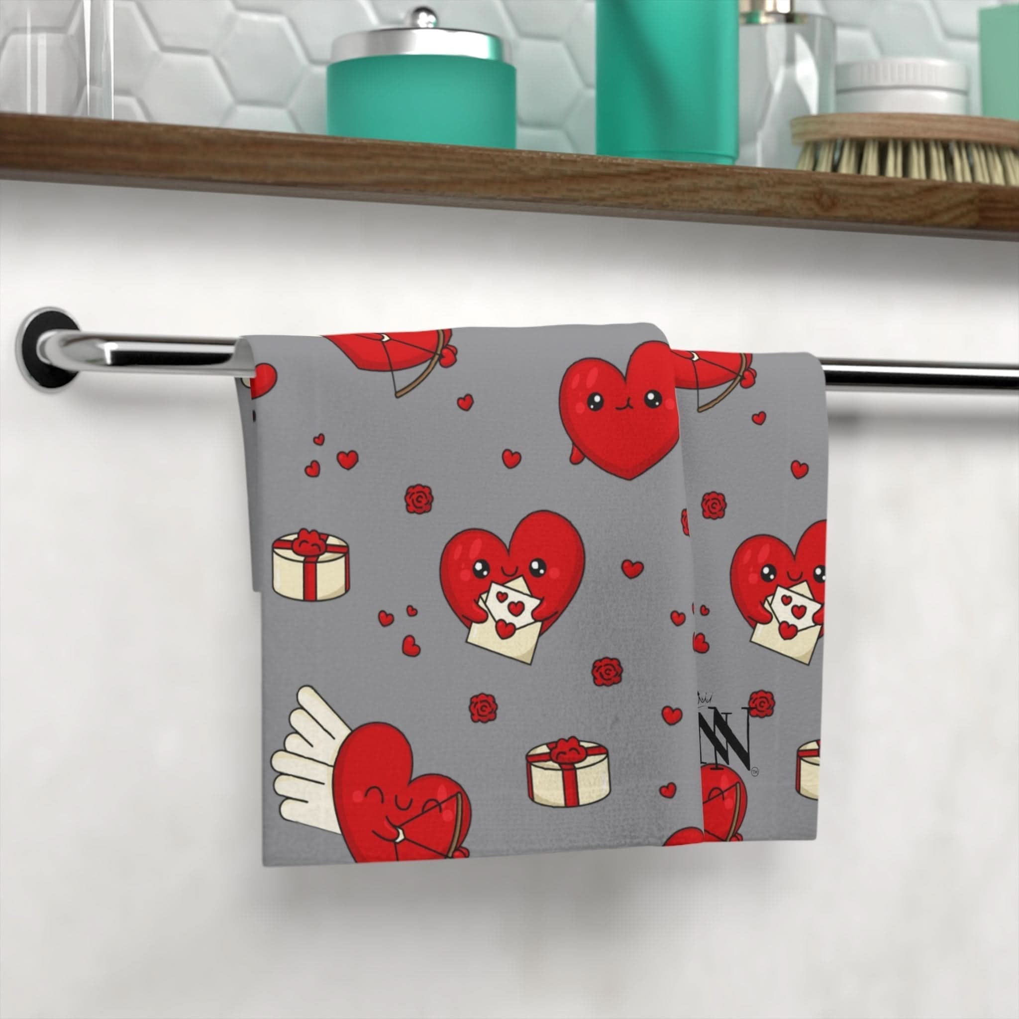 Valentine Love Grey | Mix & Match Lils’ Fun-Flirty Lovers’ Towels