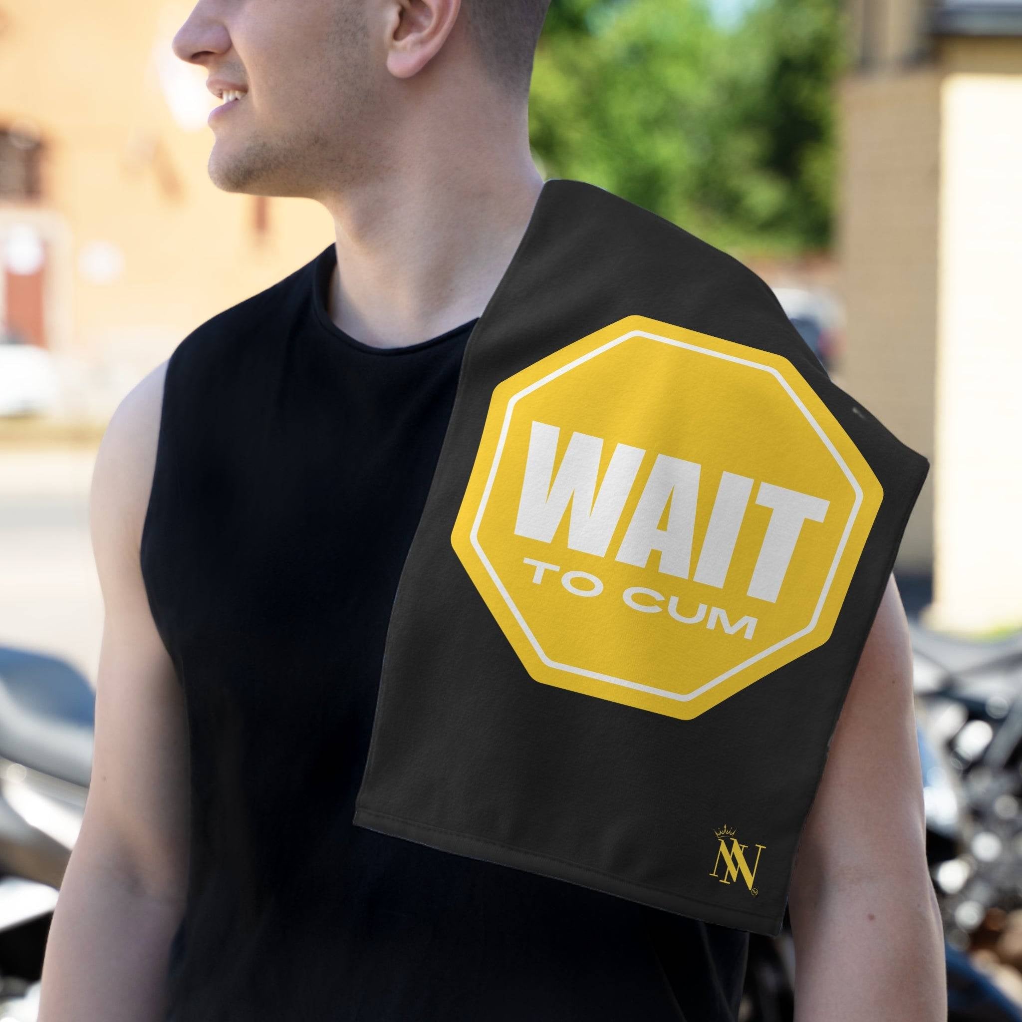 Wait to Cum Black Mix & Match Soft Sex Towels | Flirty Lovers’ Gifts