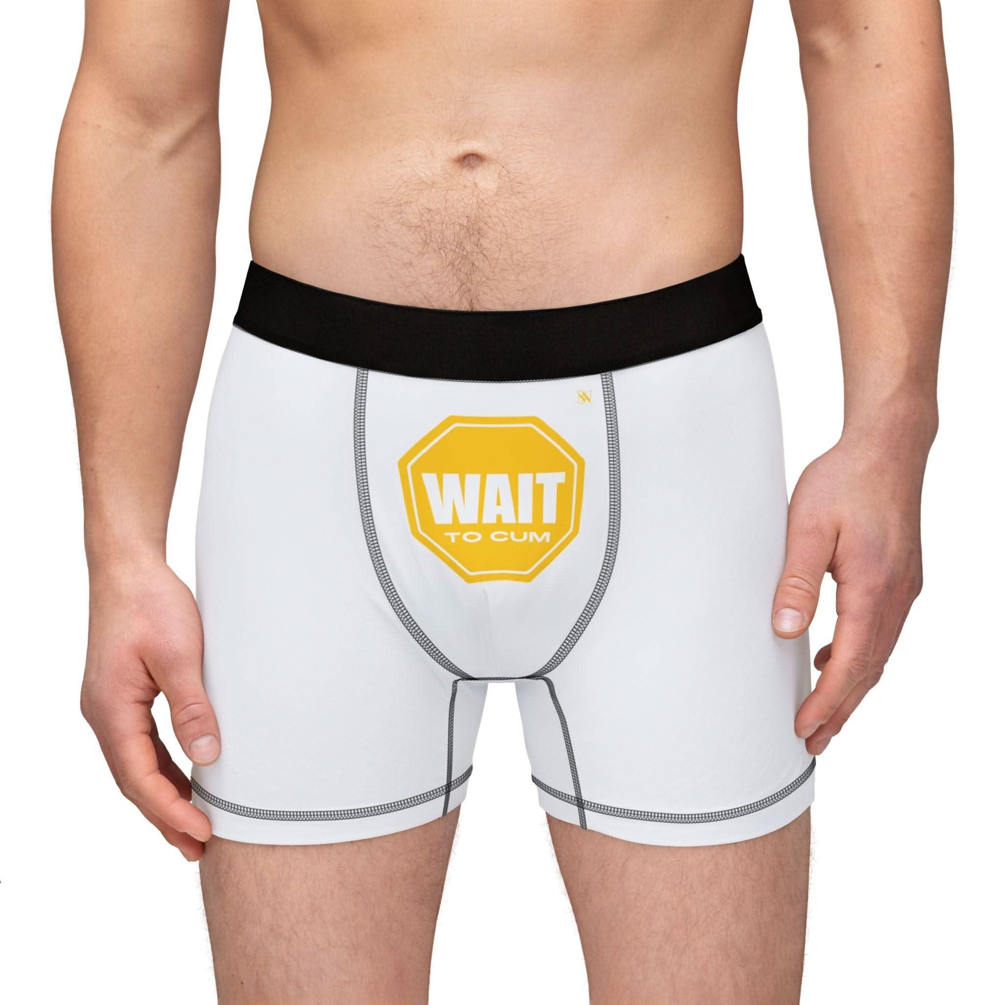 Wait to Cum Sign | Mix & Match Fun-Flirty Lovers’ Boxer Briefs