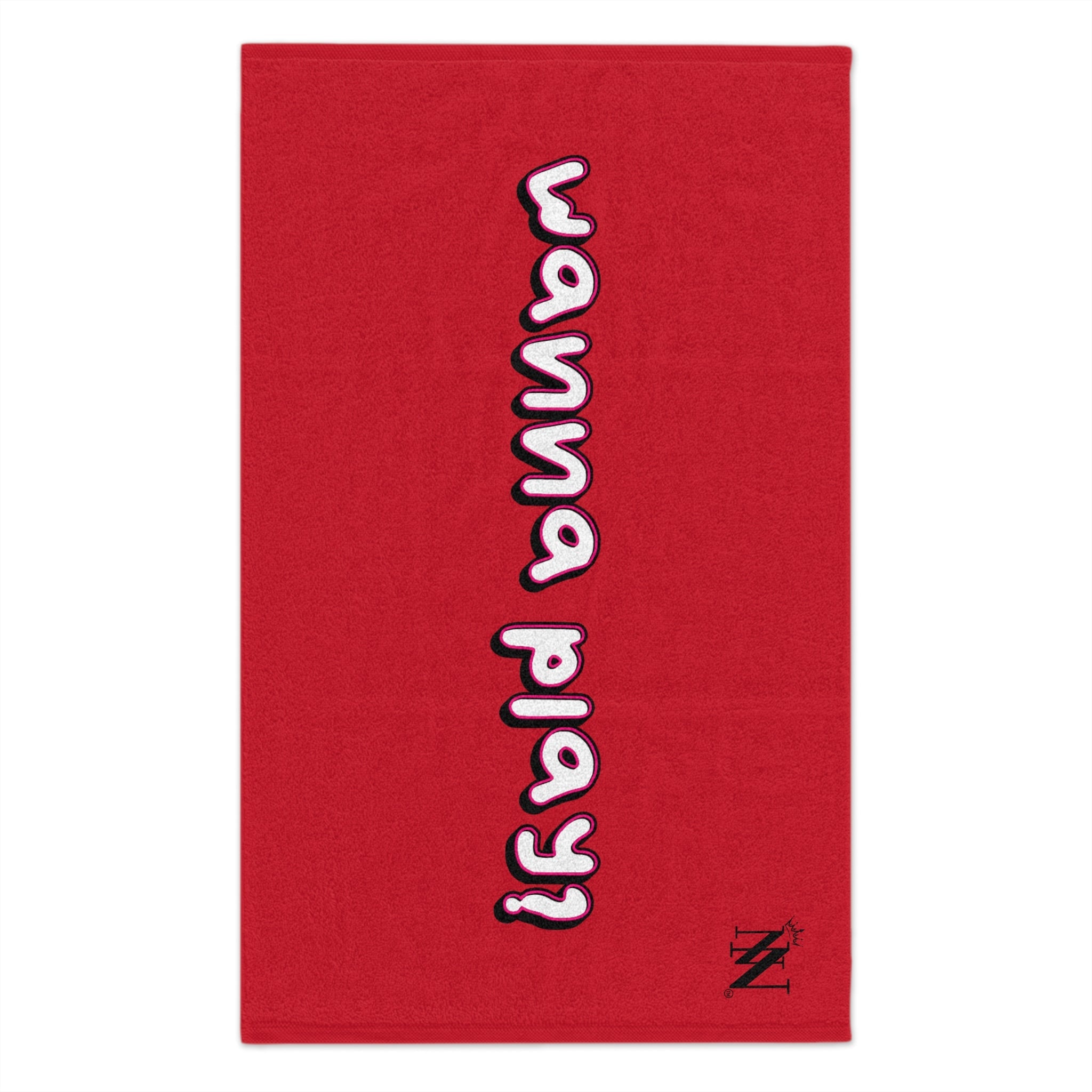 Wanna Play? Red | Mix & Match Soft Fun-Flirty Lovers’ Towels