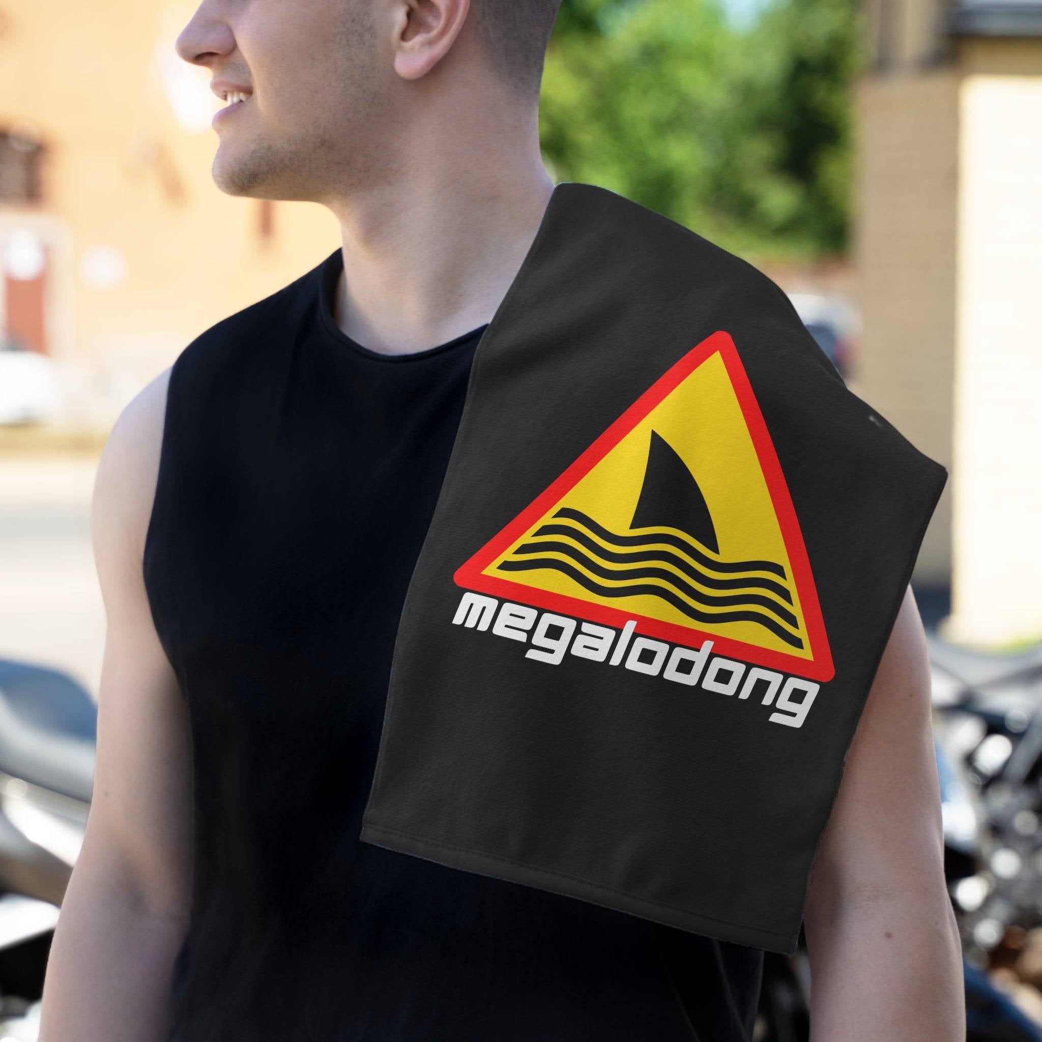 Warning MegaloDONG Black Mix & Match Soft Sex Towels | Flirty Lovers’ Gifts