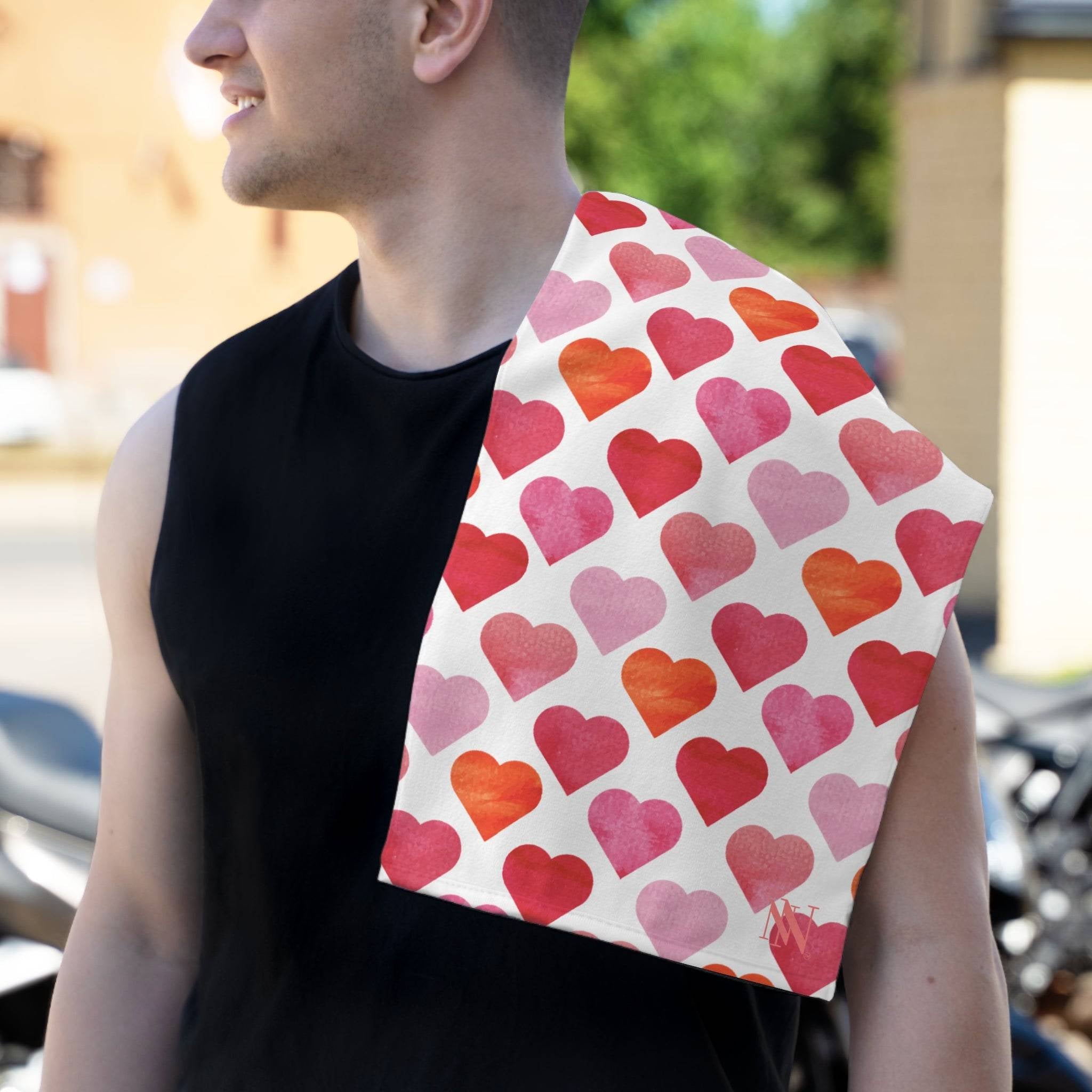 Watercolor Hearts | Mix & Match Soft Fun-Flirty Lovers’ Towels