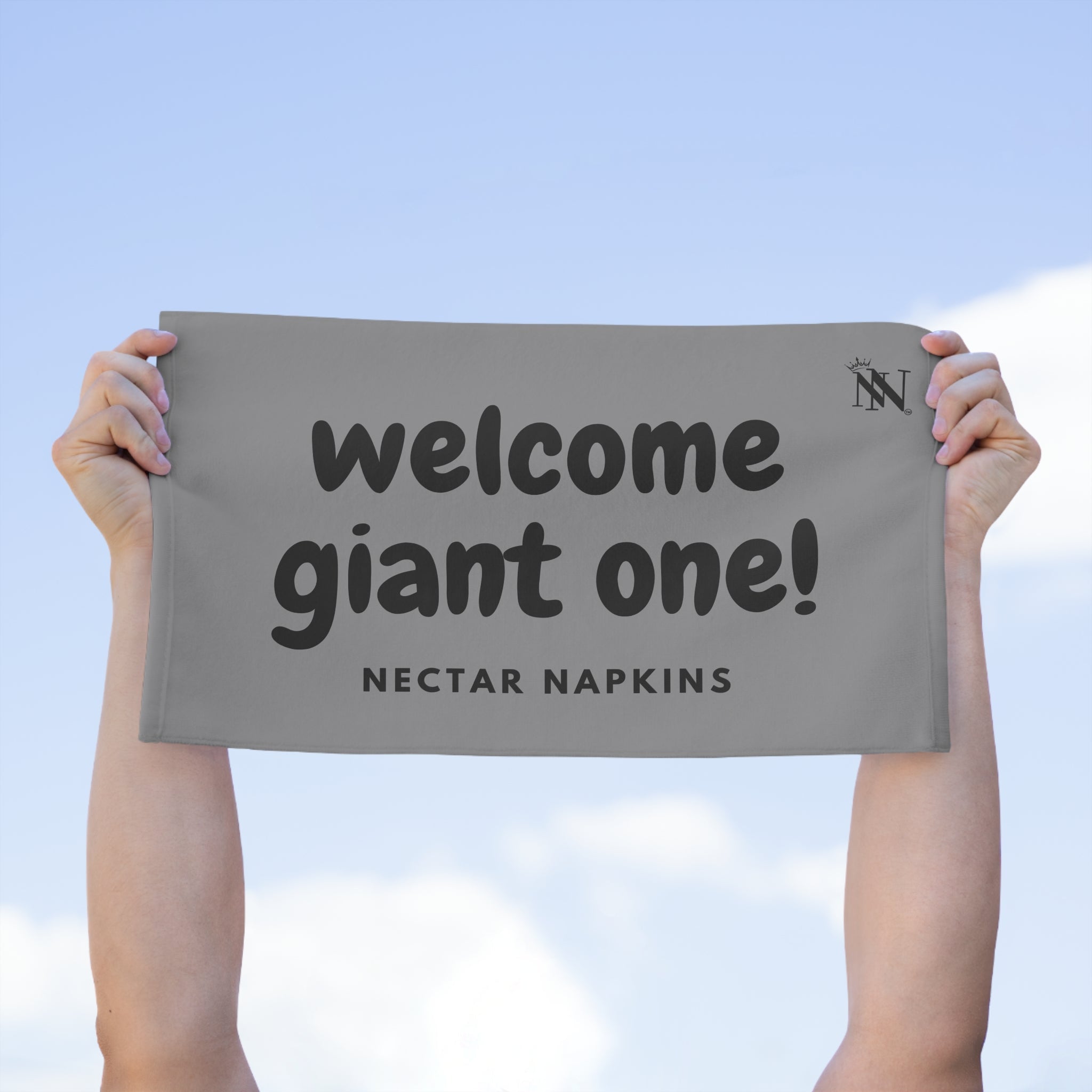 Welcome Giant One! Grey | Mix & Match Soft Fun-Flirty Lovers’ Towels