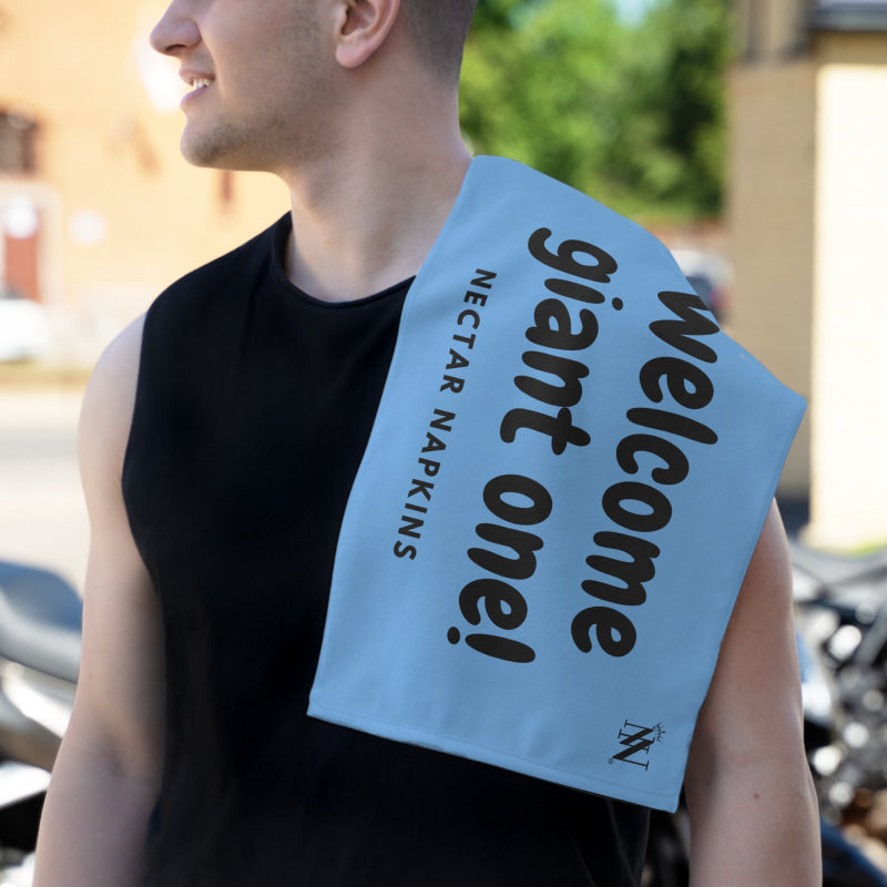 Welcome Giant One! Light Blue | Mix & Match Soft Fun-Flirty Lovers’ Towels