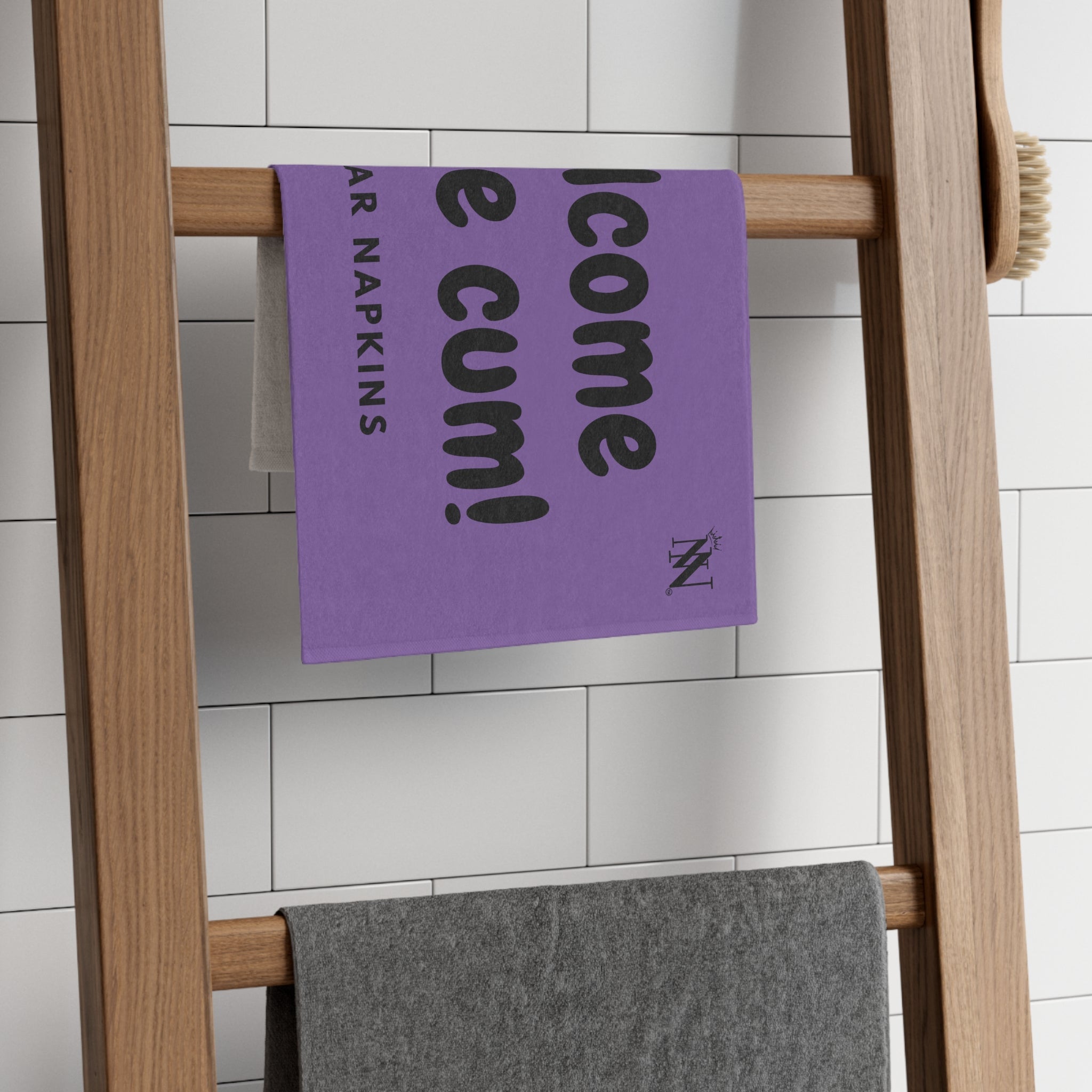 Welcome Little Cum! Lavendar | Mix & Match Soft Fun-Flirty Lovers’ Towels