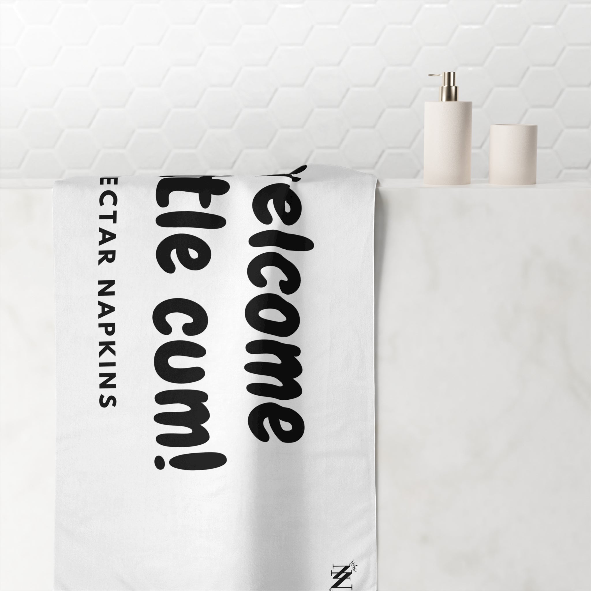 Welcome Little Cum! | Mix & Match Naughty XL Fun-Flirty Lovers’ Towels