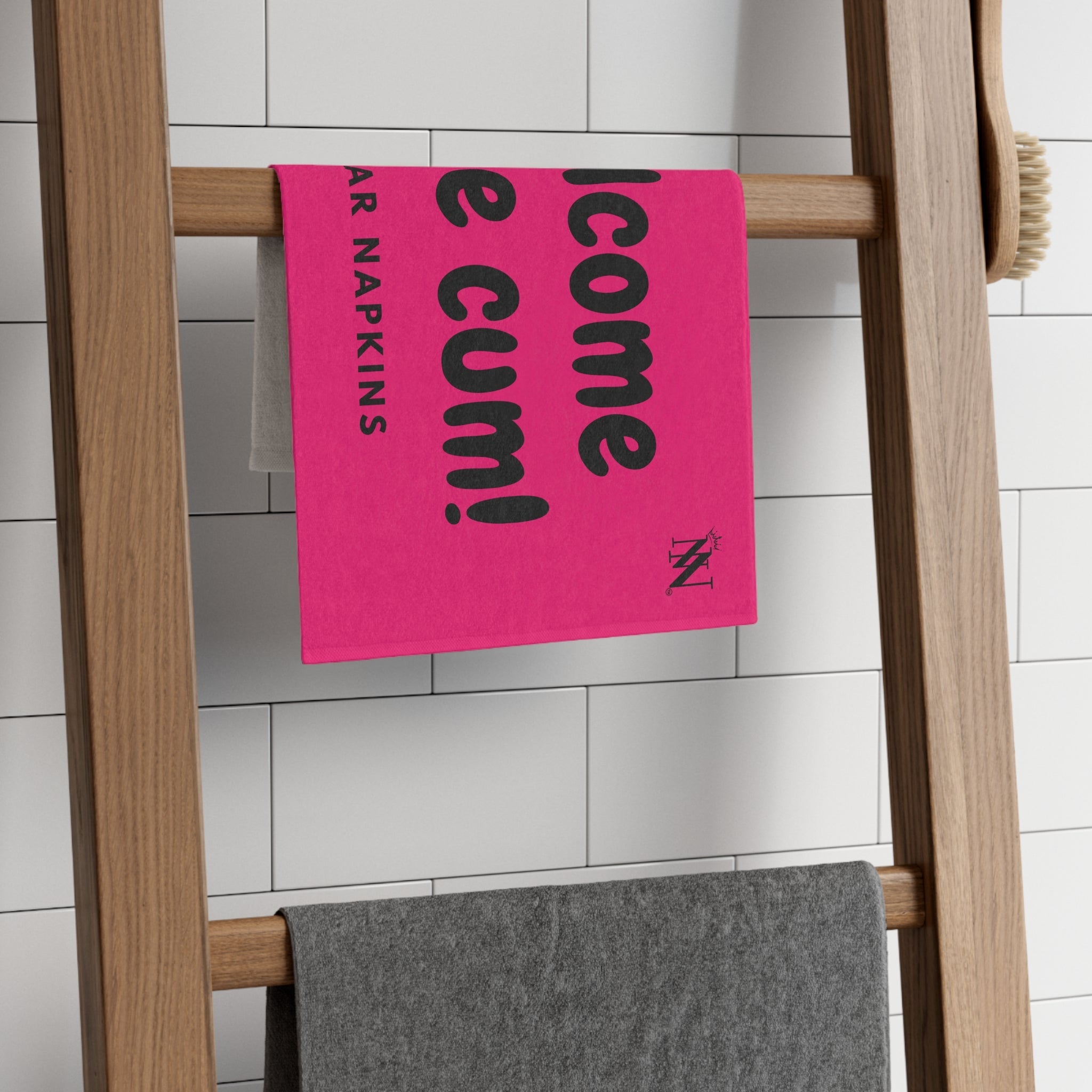 Welcome Little Cum! Pink | Mix & Match Soft Fun-Flirty Lovers’ Towels