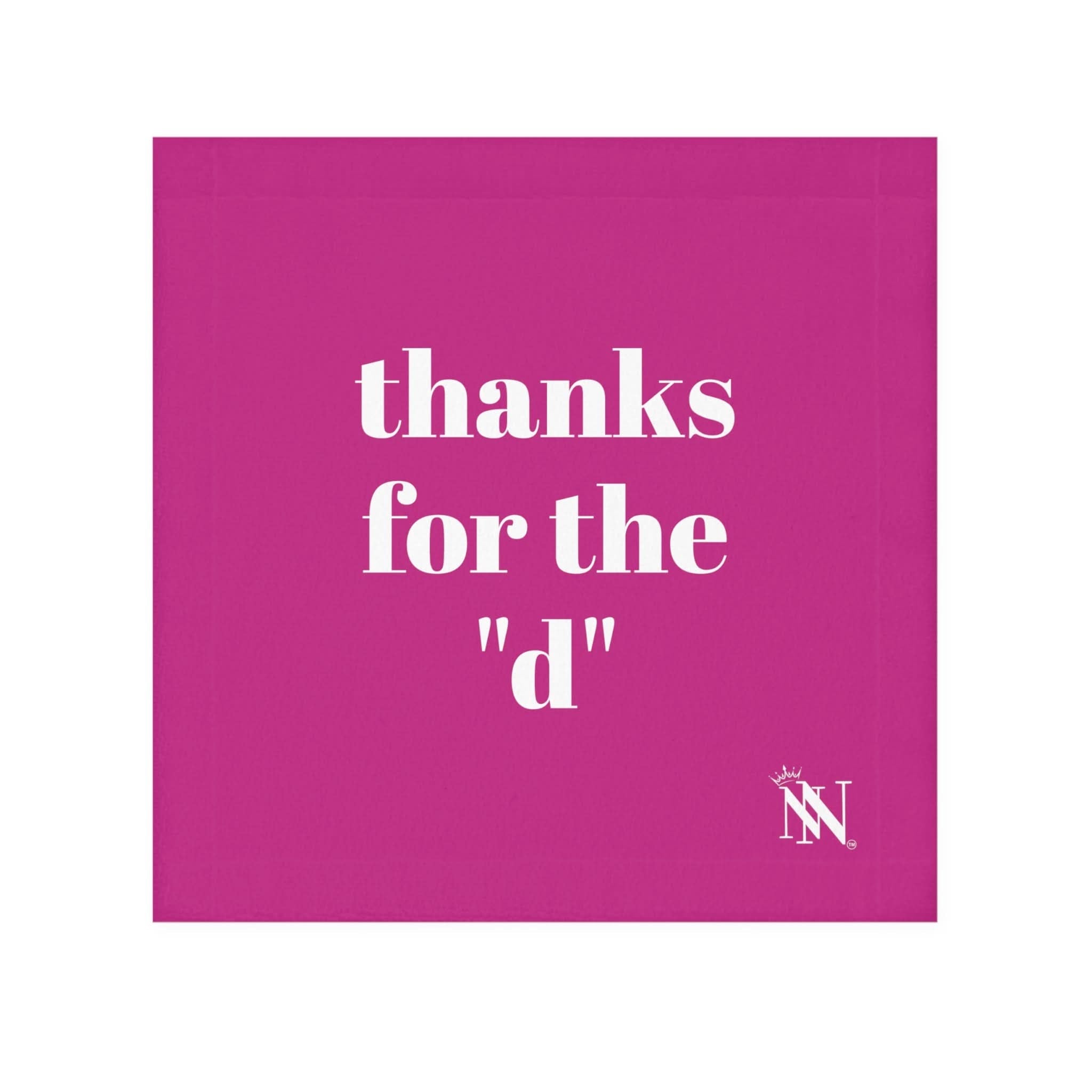 White Thanks for the d W/Fuscia | Mix & Match Lils’ Fun-Flirty Lovers’ Towels