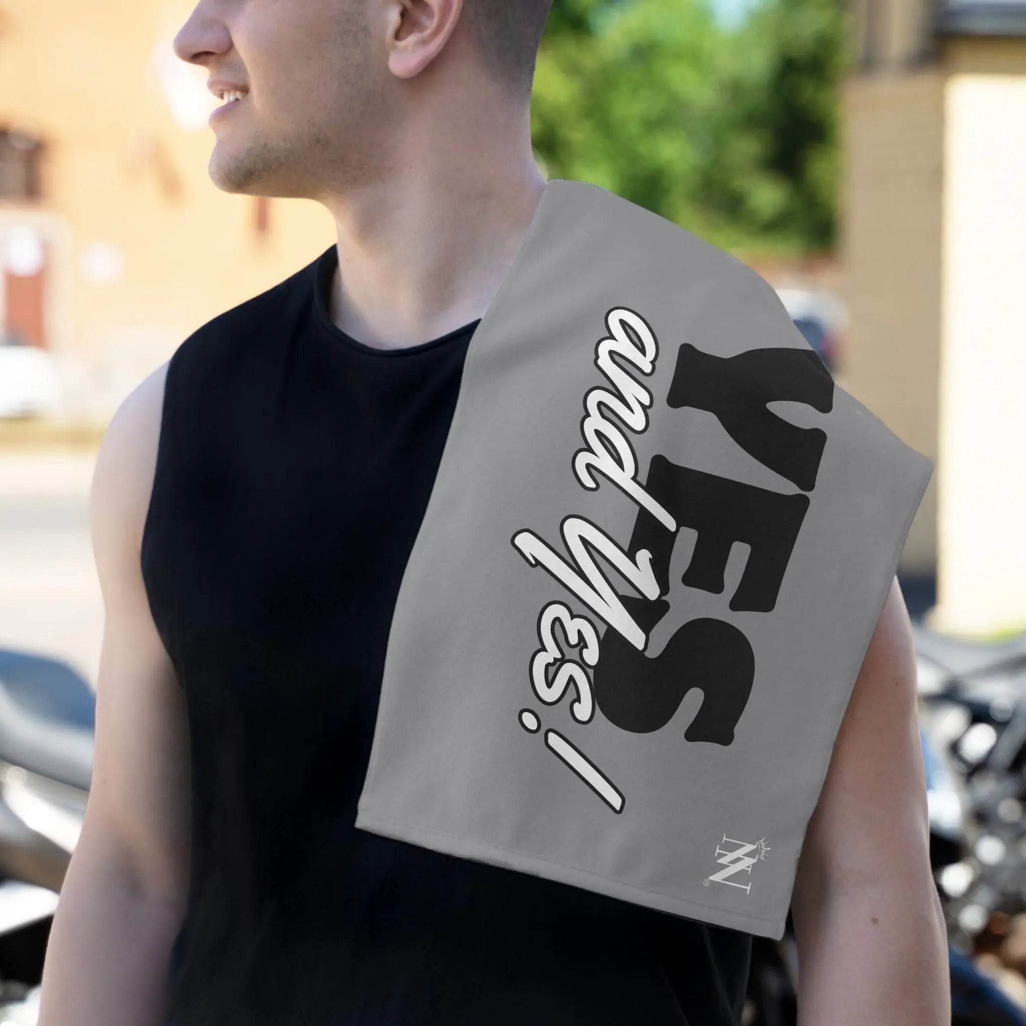 Yes and Yes! Grey Mix & Match Soft Sex Towels | Naughty Lovers’ Gifts