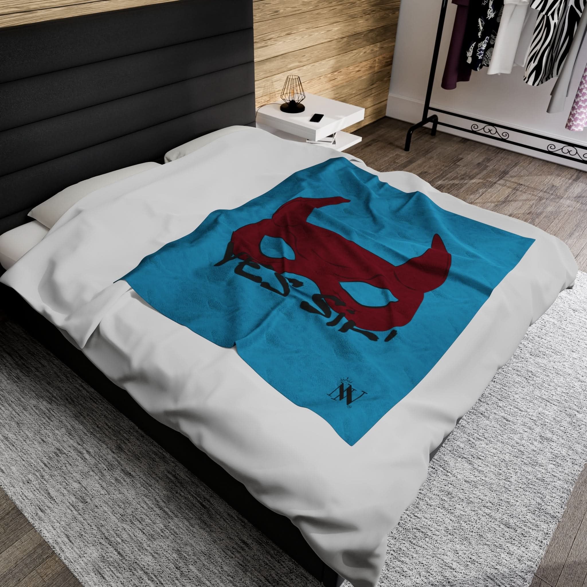 Yes Sirā Teal | Mix & Match Soft Fun-Flirty Loversā Blankets