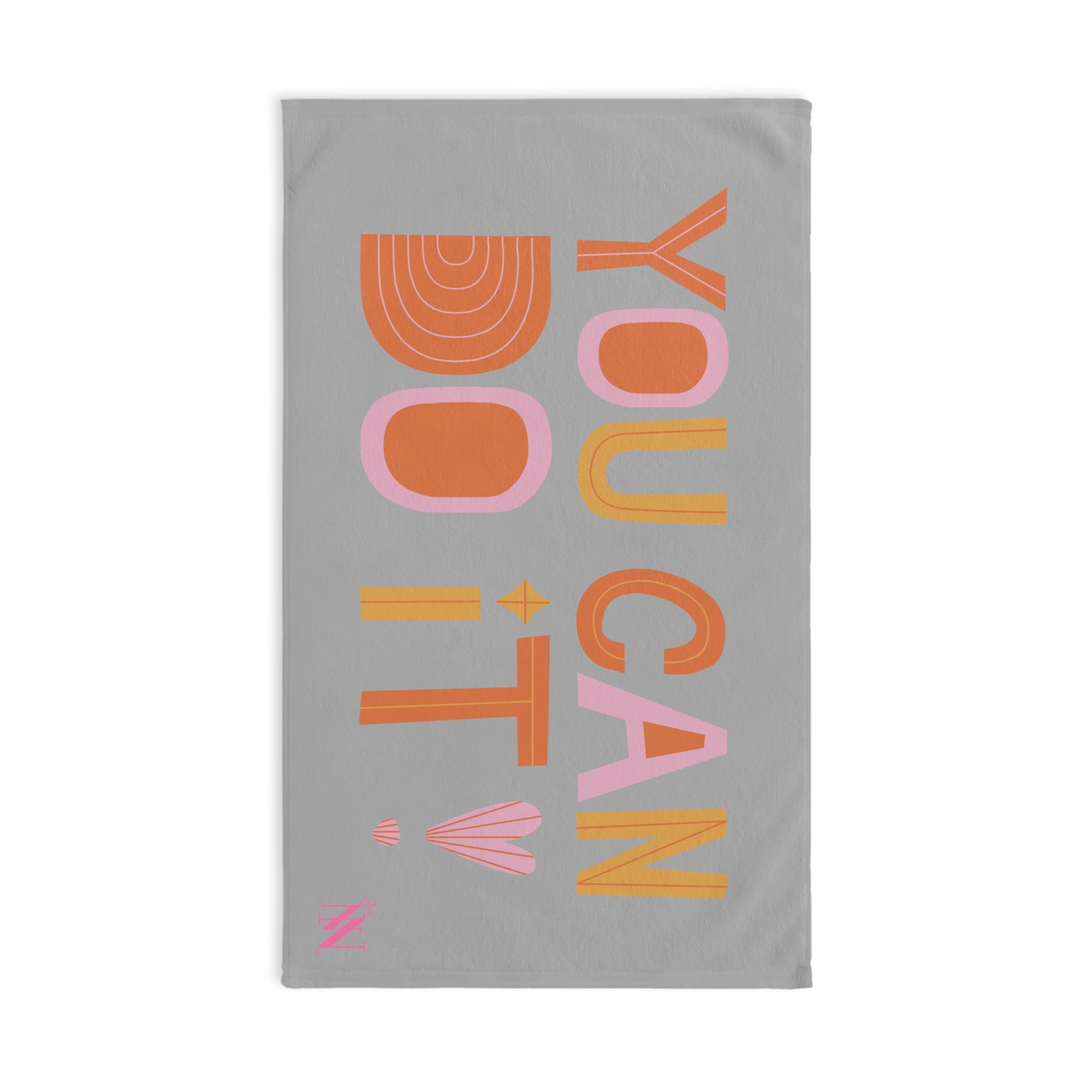You Can Do It Boho Light Grey | Mix & Match Original Fun-Flirty Lovers’ Towels