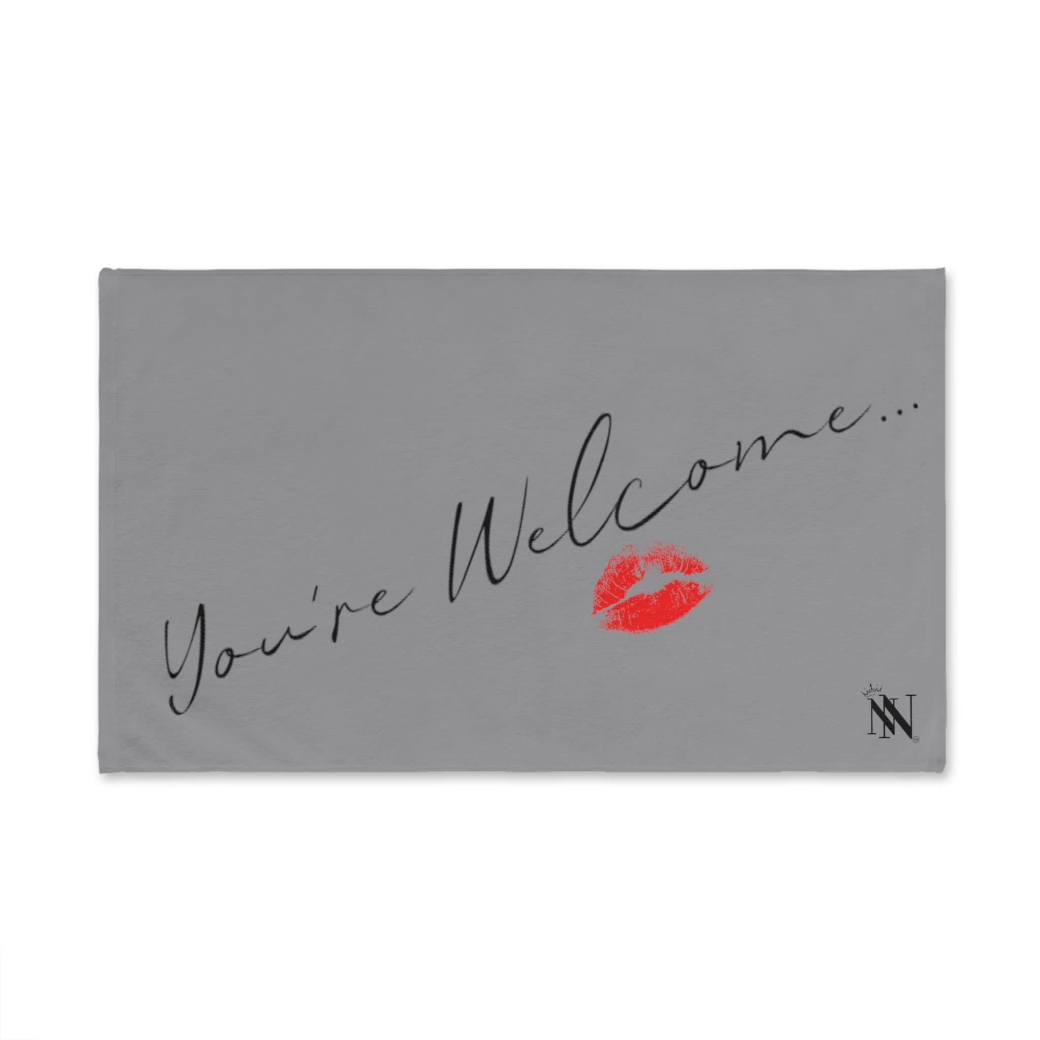 You’re Welcome Kiss Grey | Mix & Match Original Fun-Flirty Lovers’ Towels